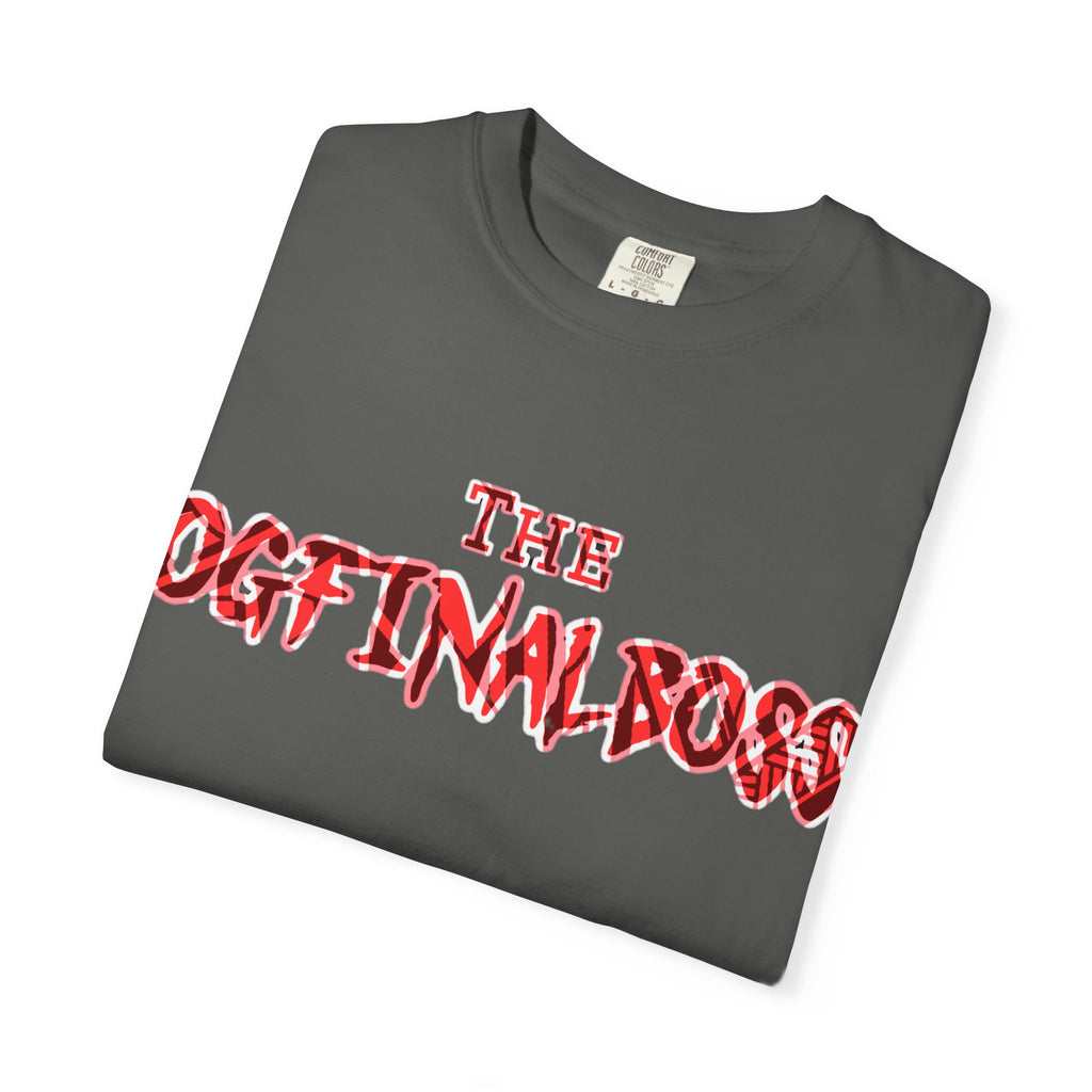 Graphic T-Shirt — "The OGFinalBoss" Red Flame Text Tee