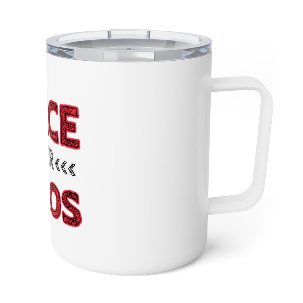 Peace Over Chaos 10oz Insulated Coffee Mug — Travel Tumbler with Inspirational Quote
