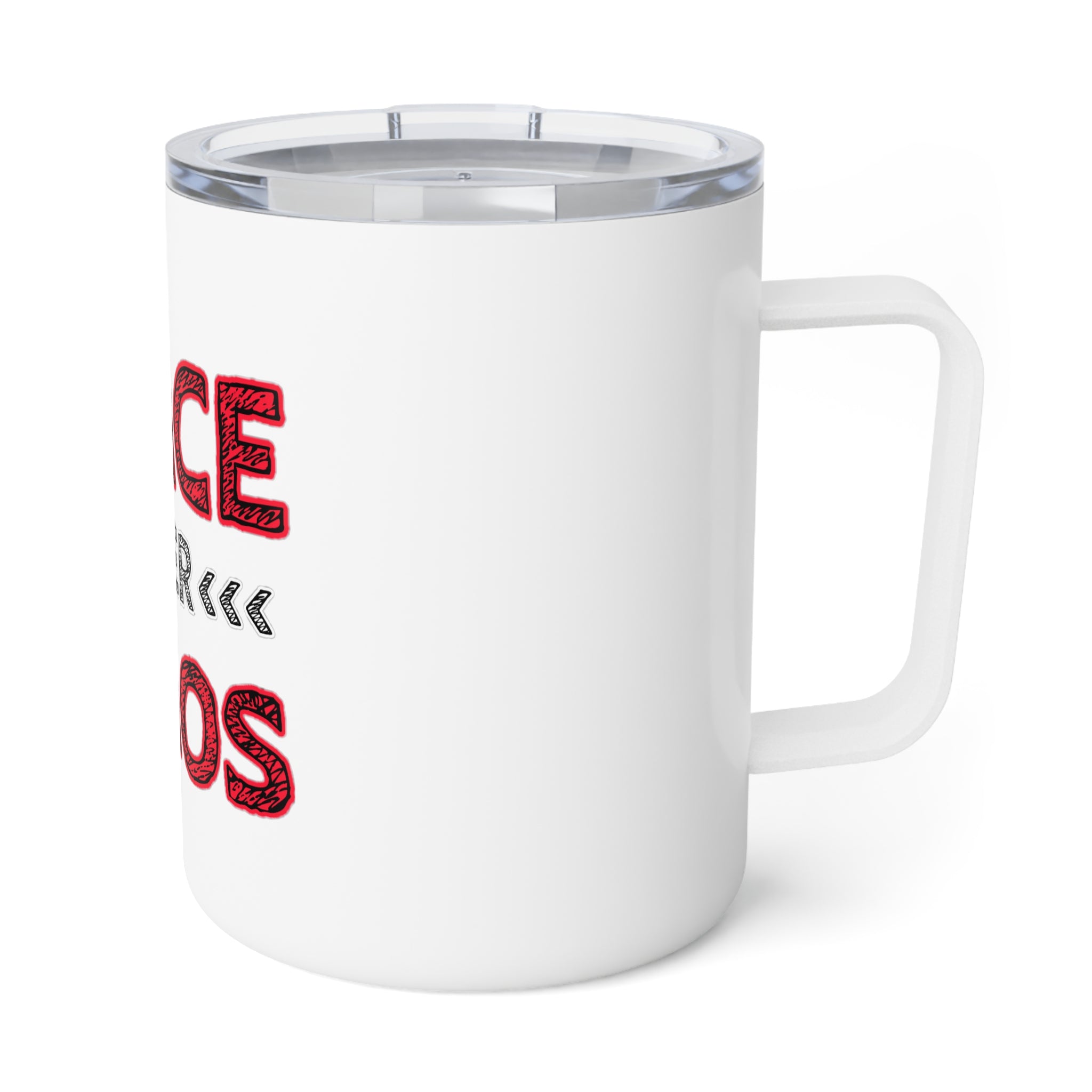 Peace Over Chaos 10oz Insulated Coffee Mug — Travel Tumbler with Inspirational Quote