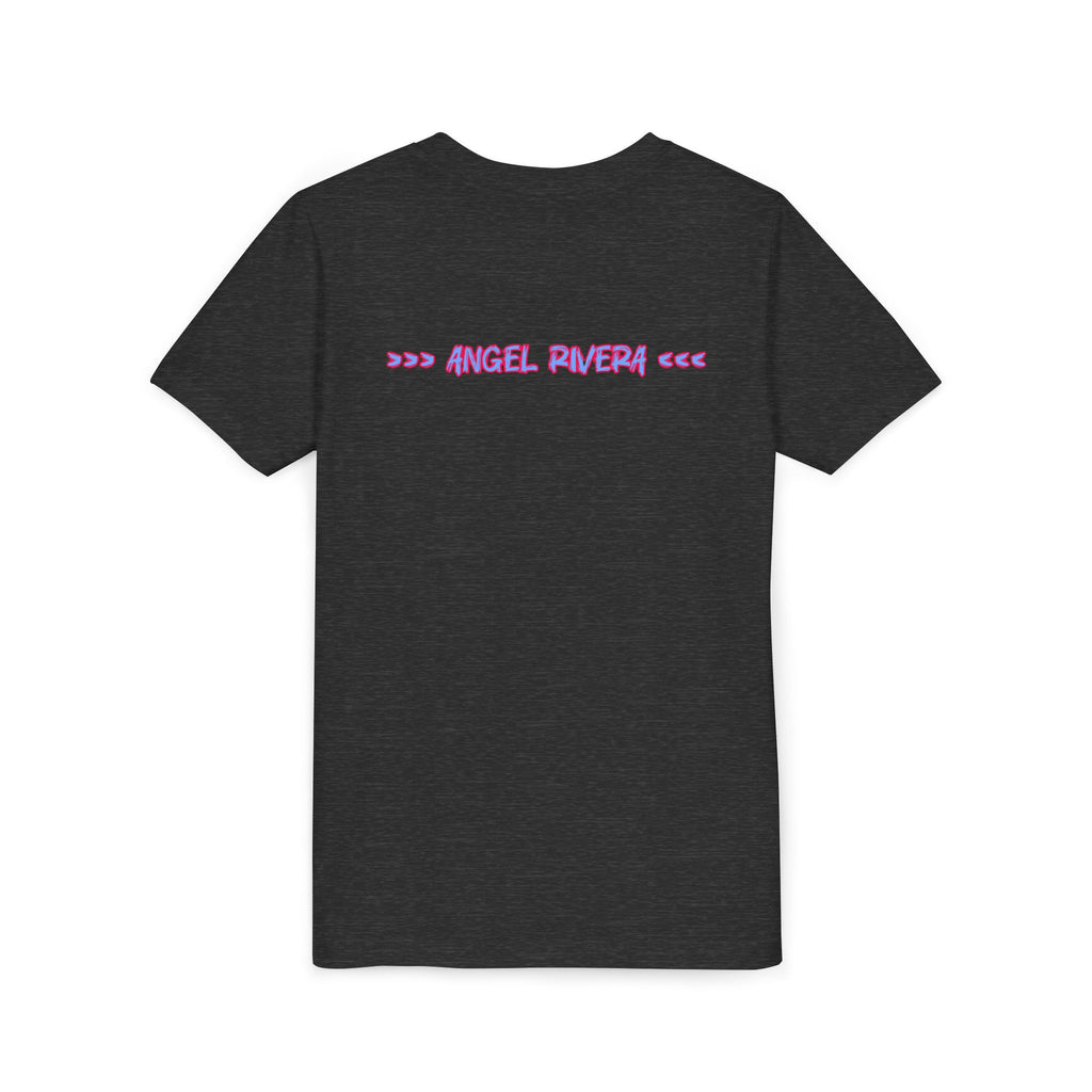 Youth Tee - 'I Trust Nobody' Neon Pink and Blue Broken Heart Graphic
