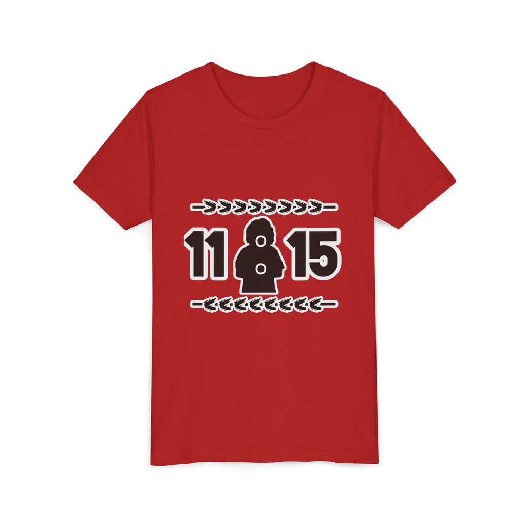 Youth Tee — '11:15' Black Silhouette Date Graphic Kids Shirt