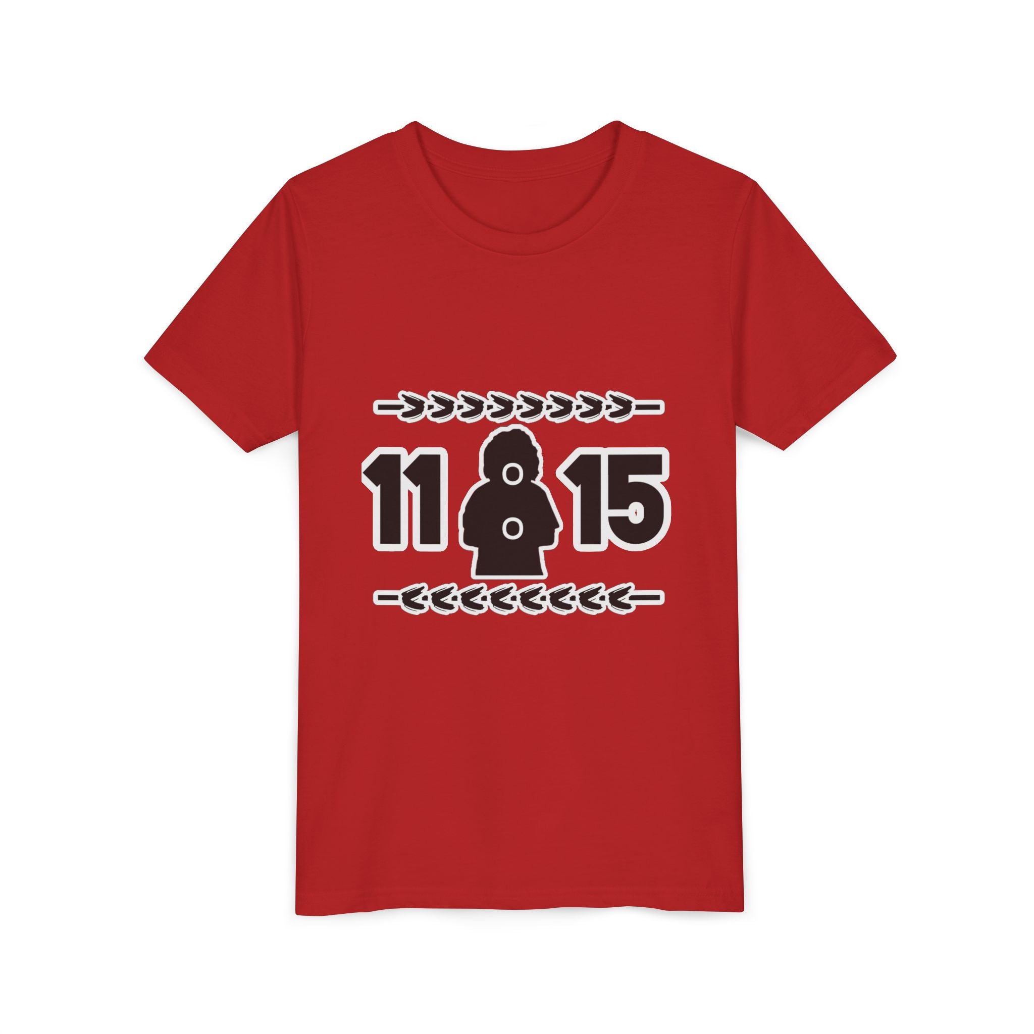 Youth Tee — '11:15' Black Silhouette Date Graphic Kids Shirt