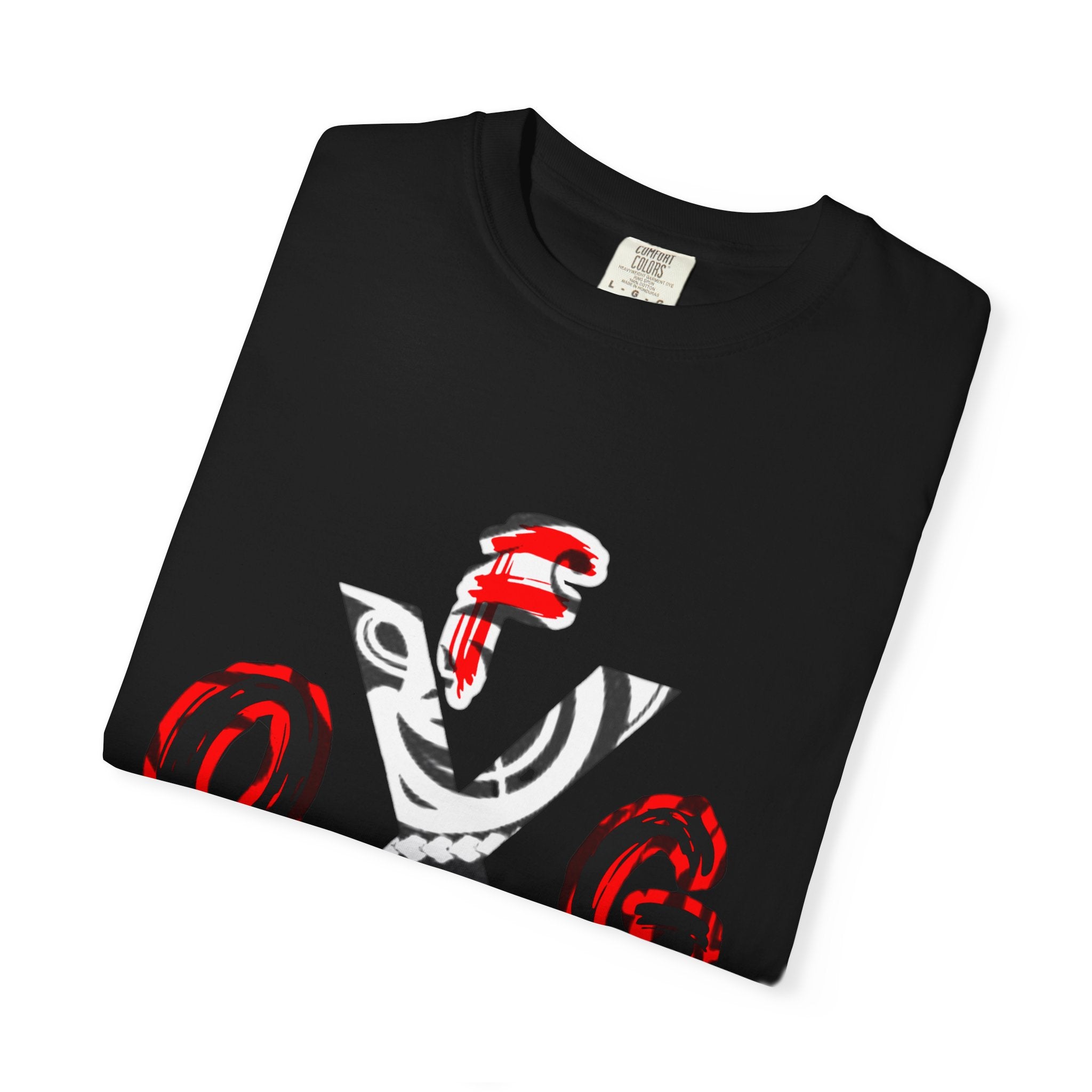 OGFB Abstract Graphic T-Shirt — Red & Black Tribal Lettering