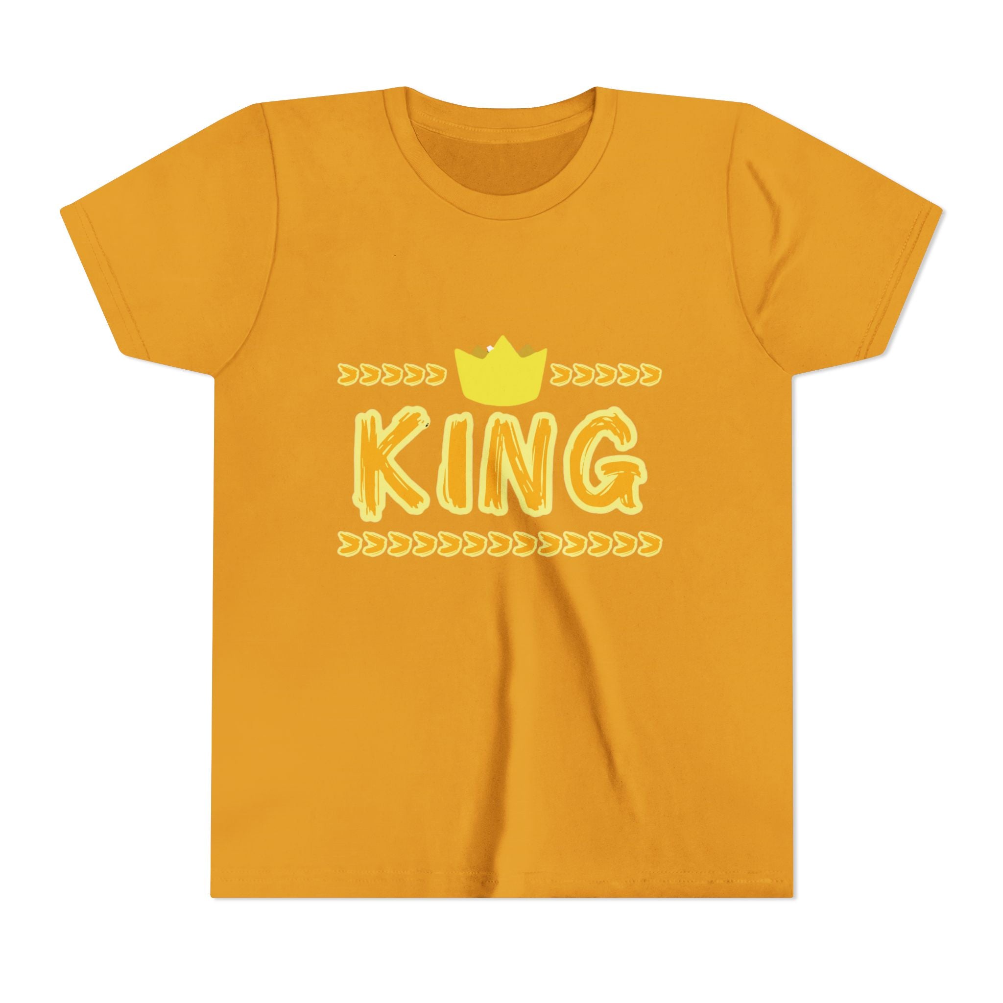 Youth 'King' Tee — Yellow Crown Graphic Kids T-Shirt