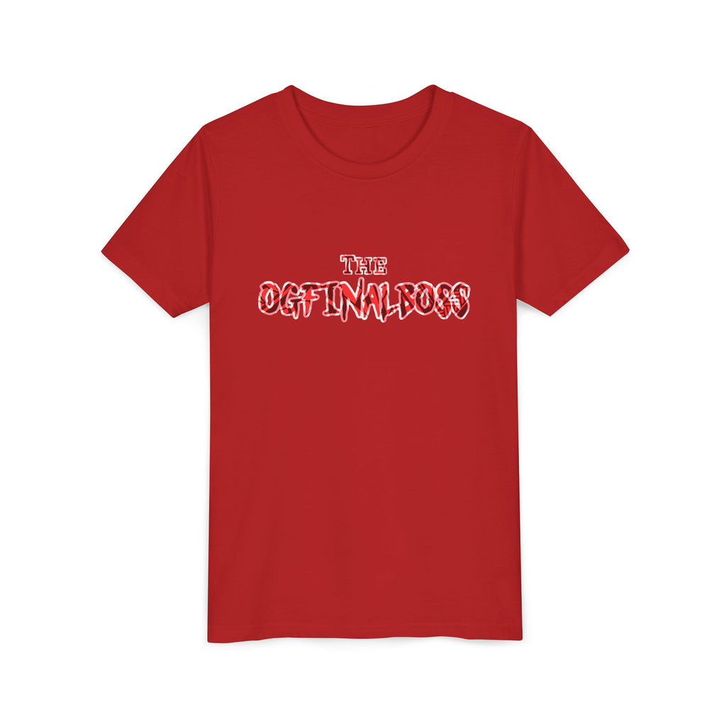 Youth Tee — “The Original Boss” Red Grunge Graphic (Angel Power)