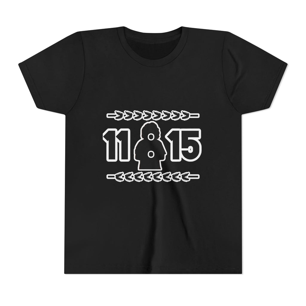 Youth Tee — '11:15' Black Silhouette Date Graphic Kids Shirt