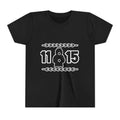Youth Tee — '11:15' Black Silhouette Date Graphic Kids Shirt