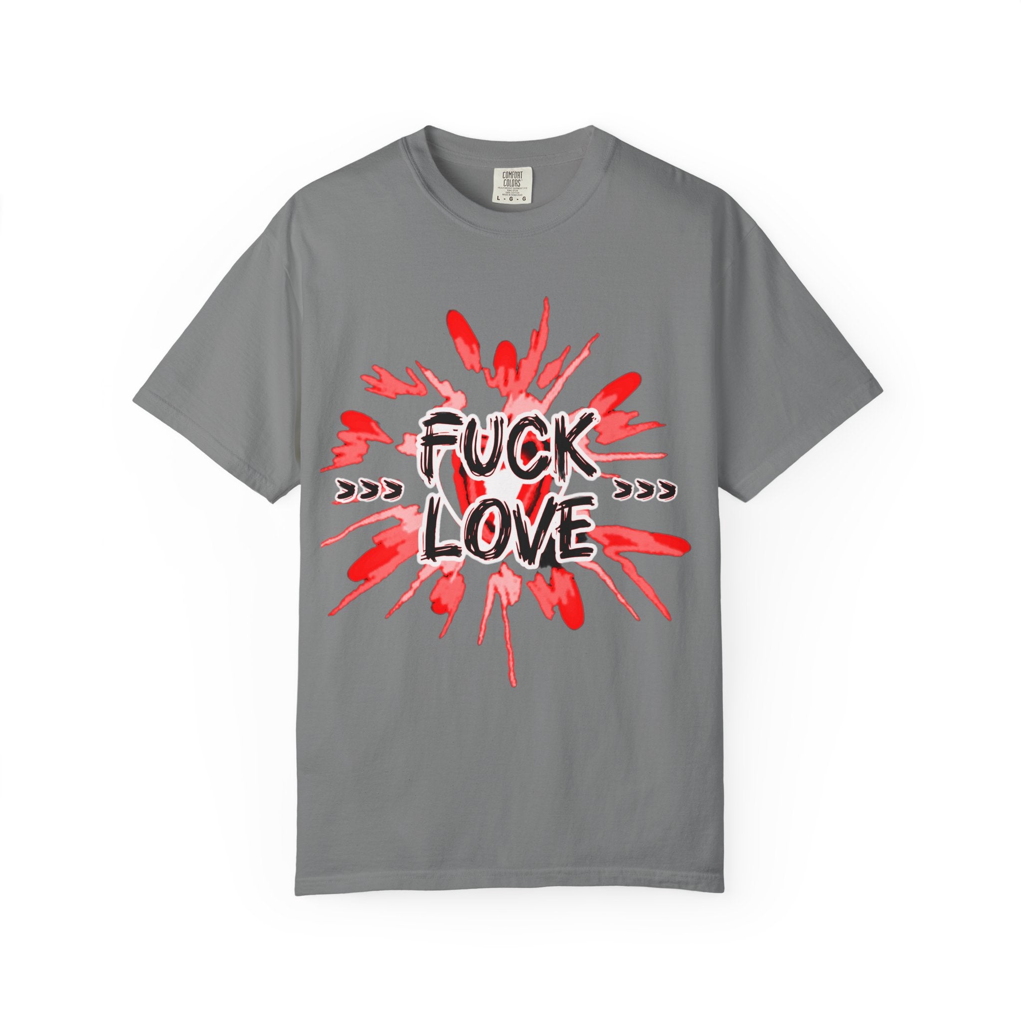 Graphic T-Shirt — "F Love" Bold Red Explosion Tee
