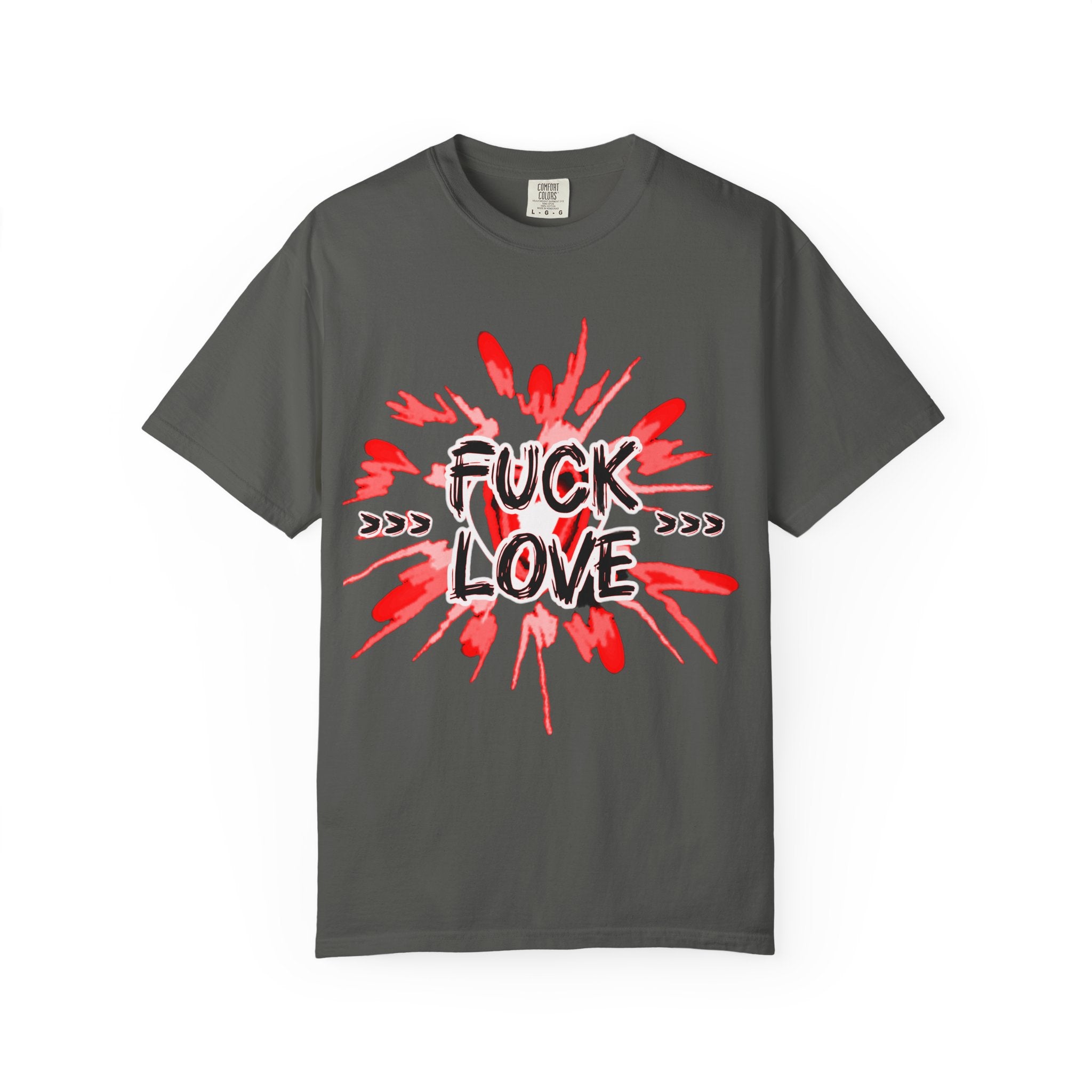 Graphic T-Shirt — "F Love" Bold Red Explosion Tee