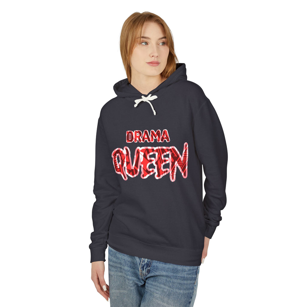 Drama Queen Hoodie — Bold Red Graphic Lightweight Hooded Sweatshirt