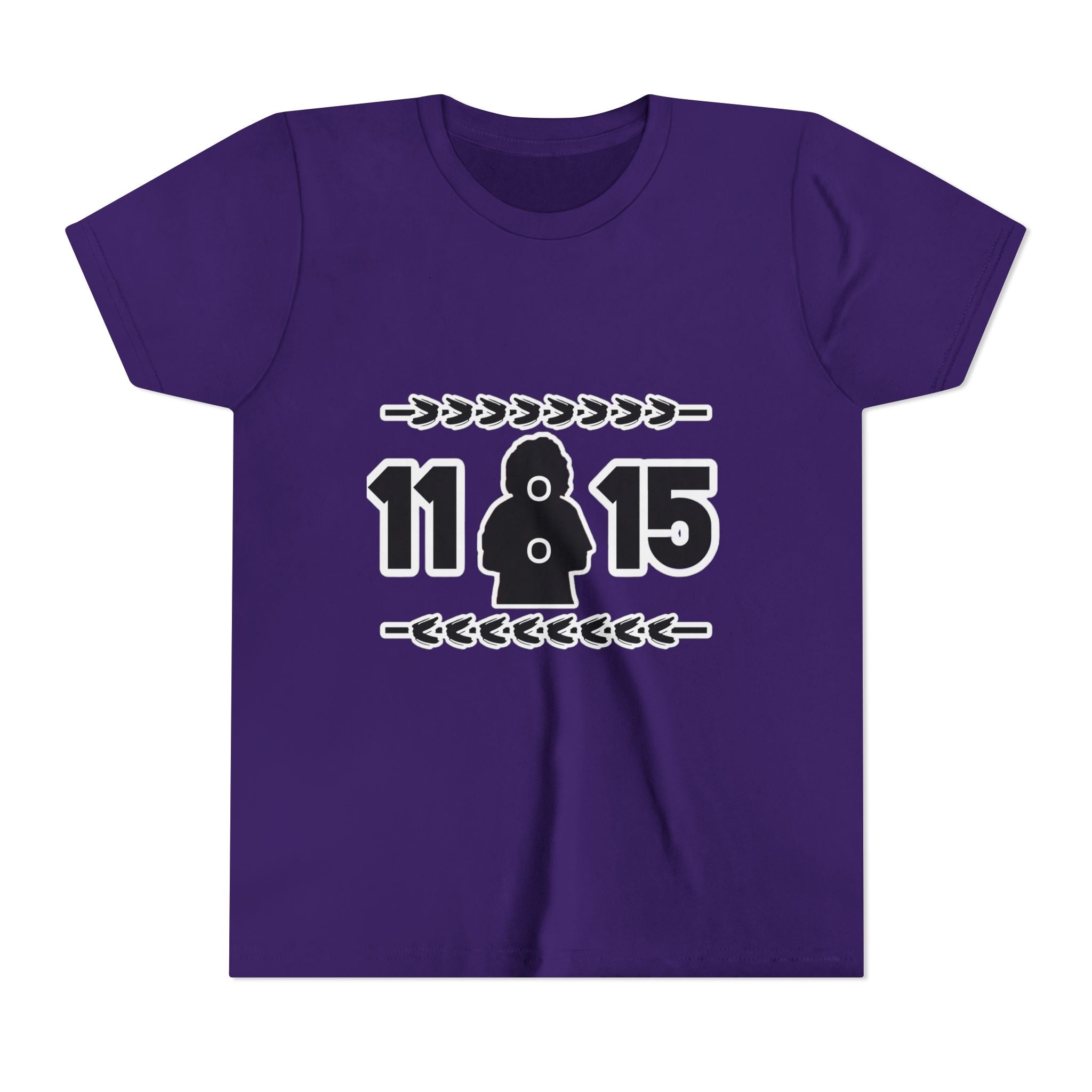 Youth Tee — '11:15' Black Silhouette Date Graphic Kids Shirt