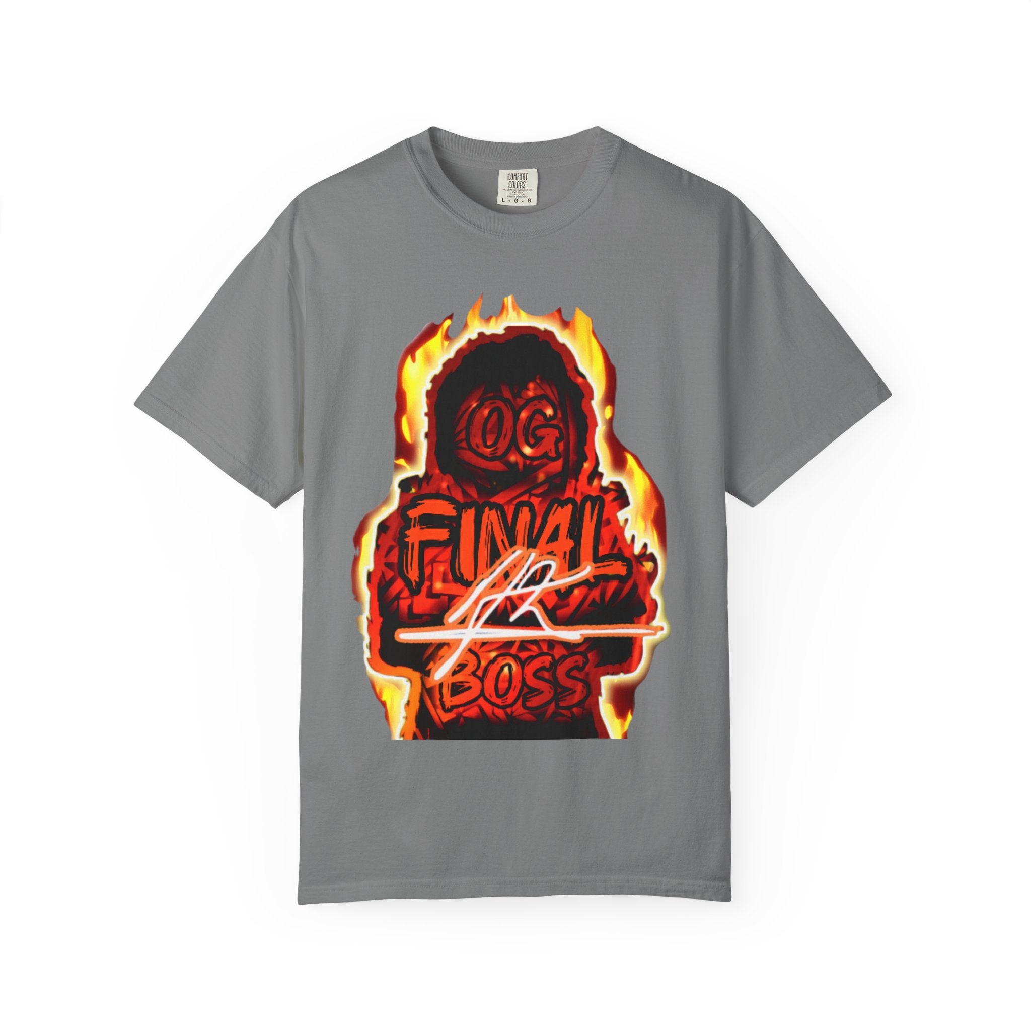 OG Final Boss T-shirt — Flame Orange - Graphic designer Streetwear