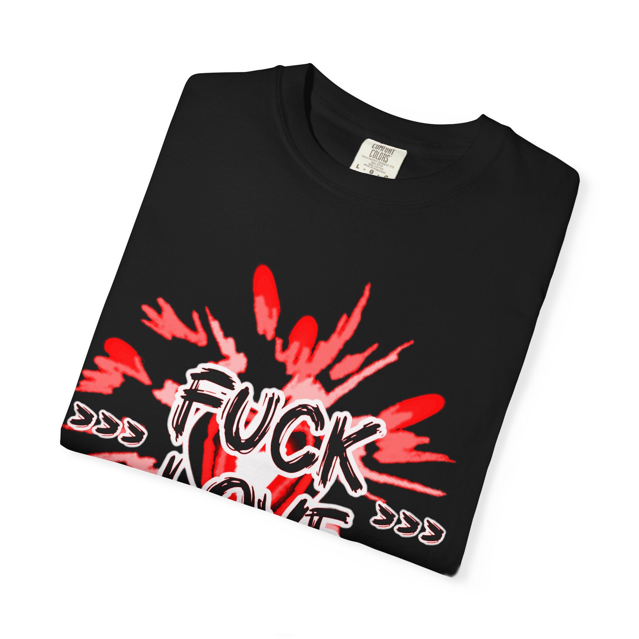 Graphic T-Shirt — "F Love" Bold Red Explosion Tee