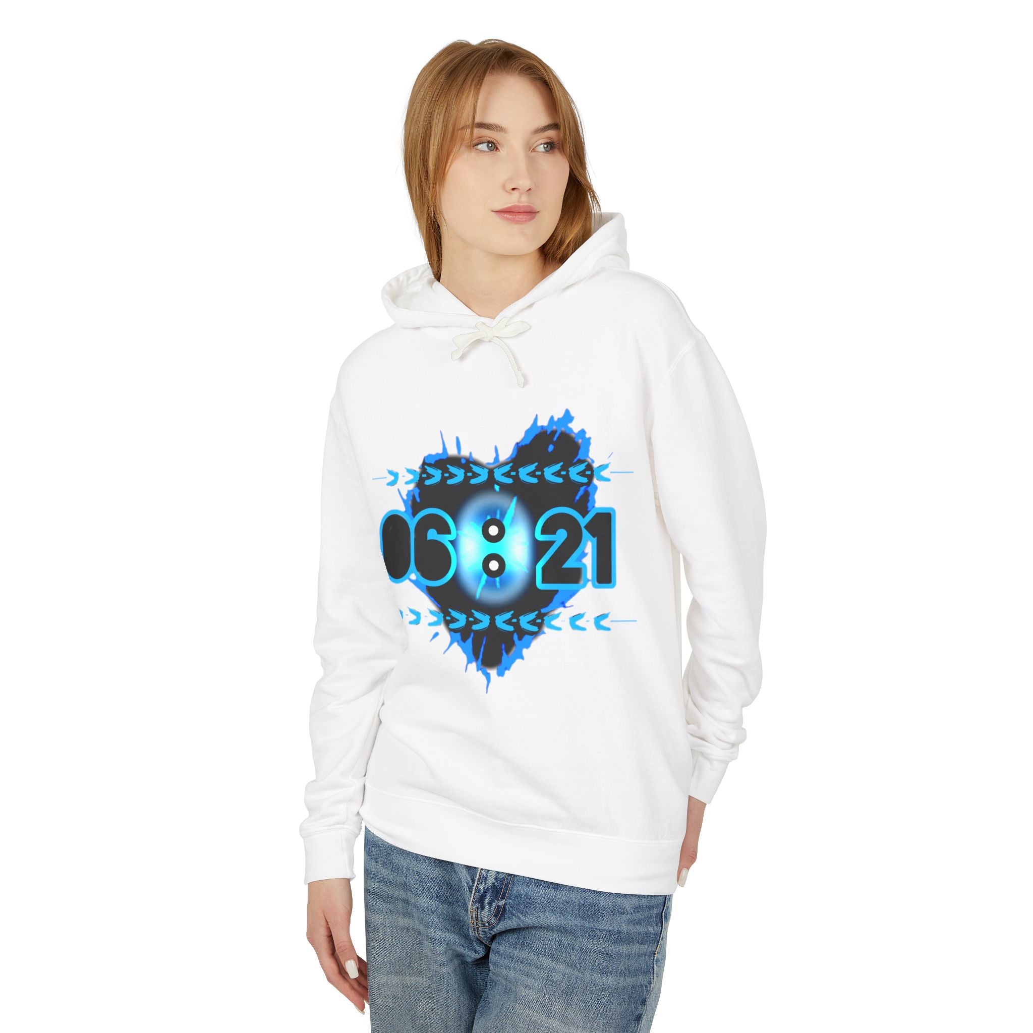 Hoodie — Neon Heart Date Graphic Scripture (06•21)