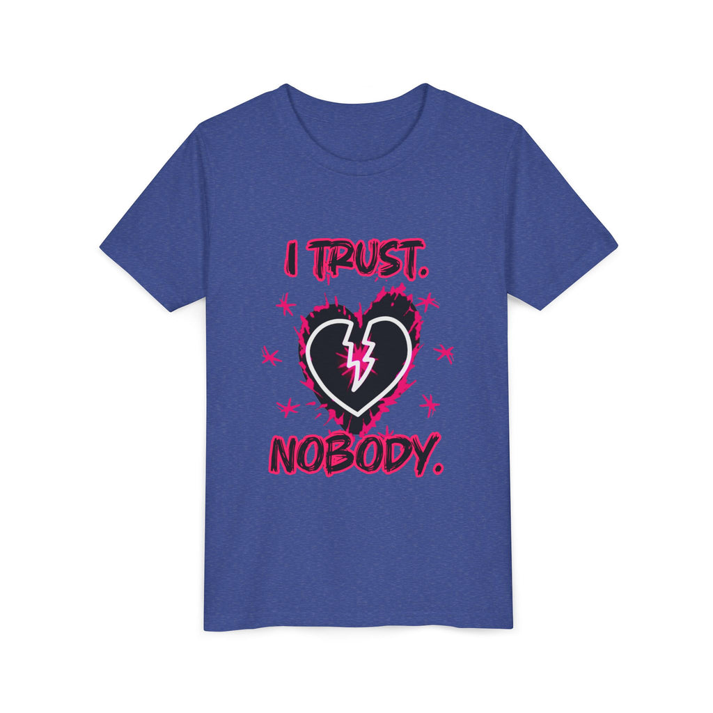 Youth Tee — “I Trust Nobody” Broken Heart Graphic Shirt