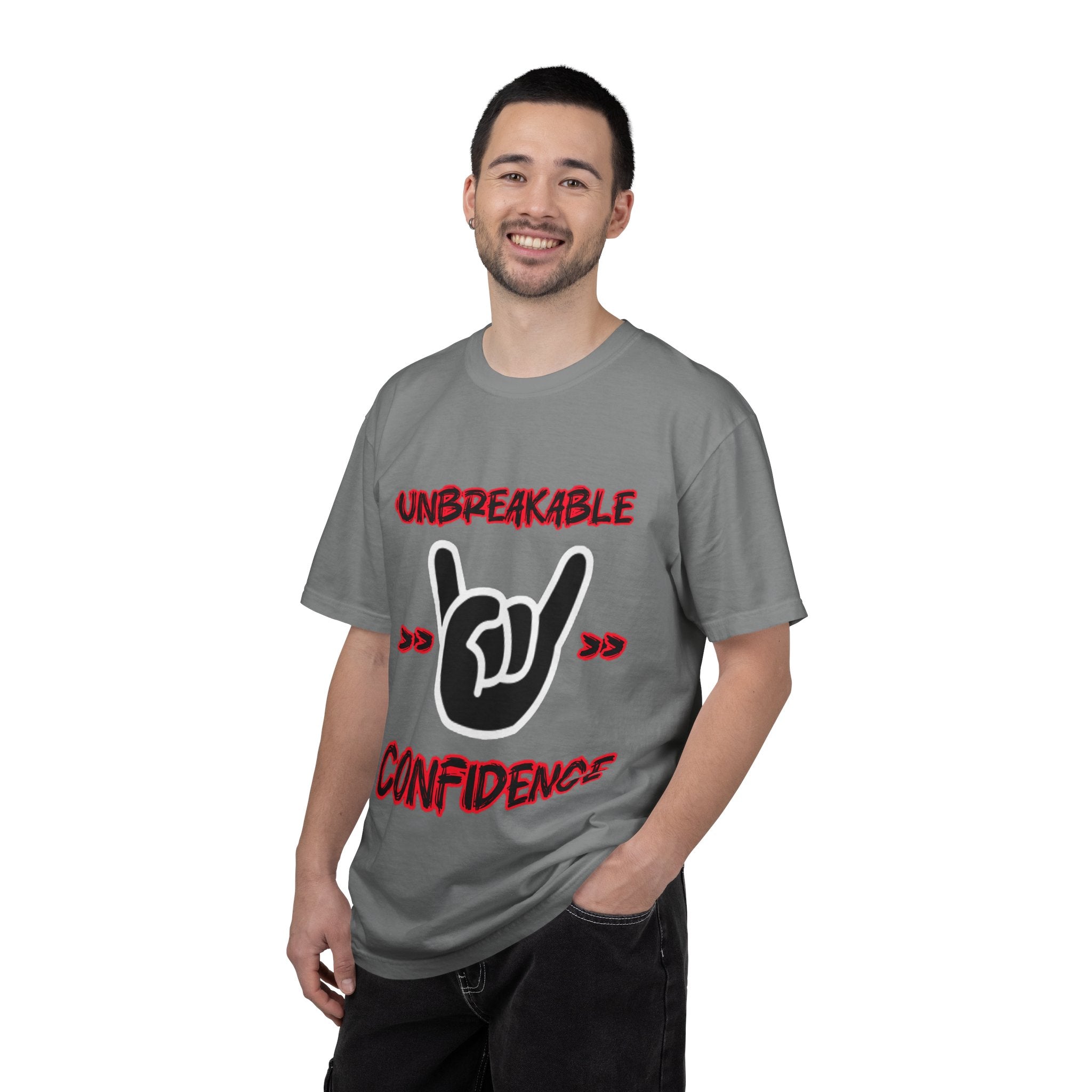 Unbreakable Confidence T-Shirt — Rock Hand Sign Graphic Tee