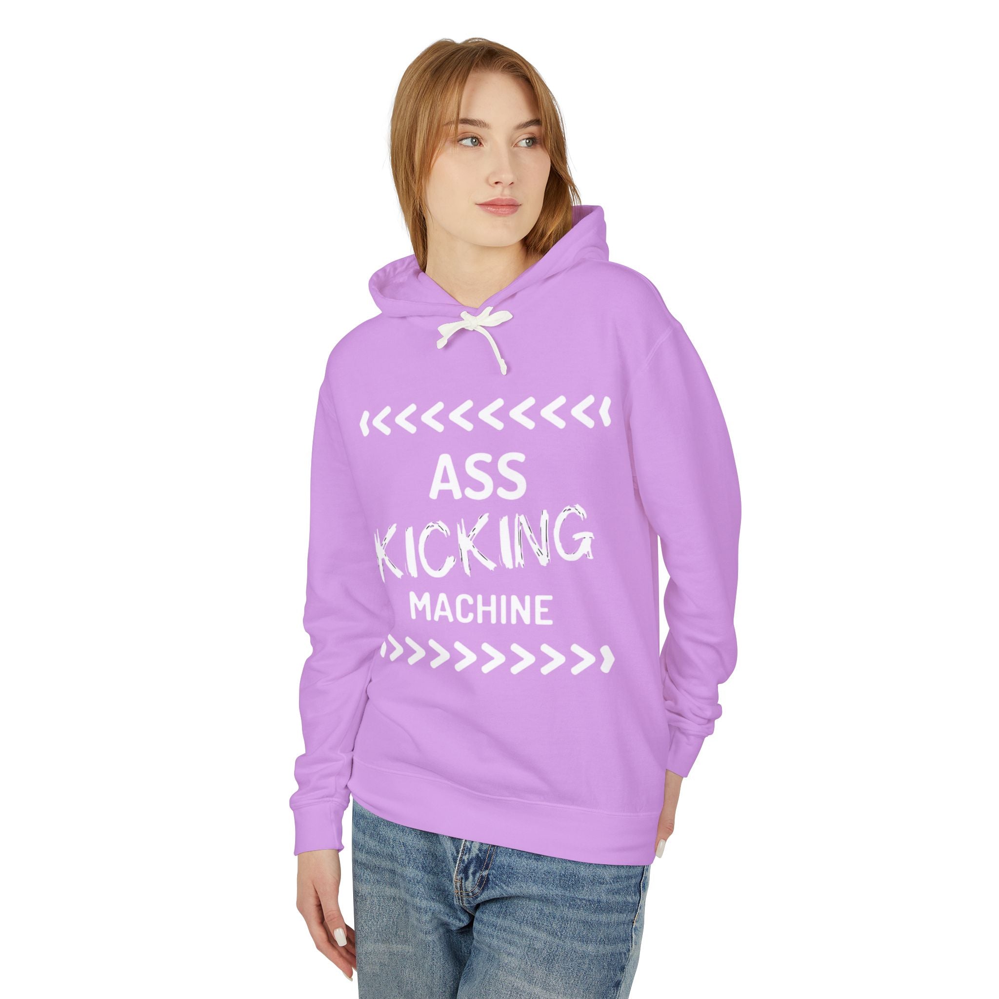 Hoodie — "Ass Kicking Machine" Lightweight Casual Pullover