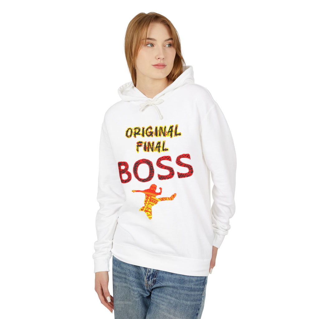 Original Final Boss Hoodie — Retro Orange Graphic Pullover