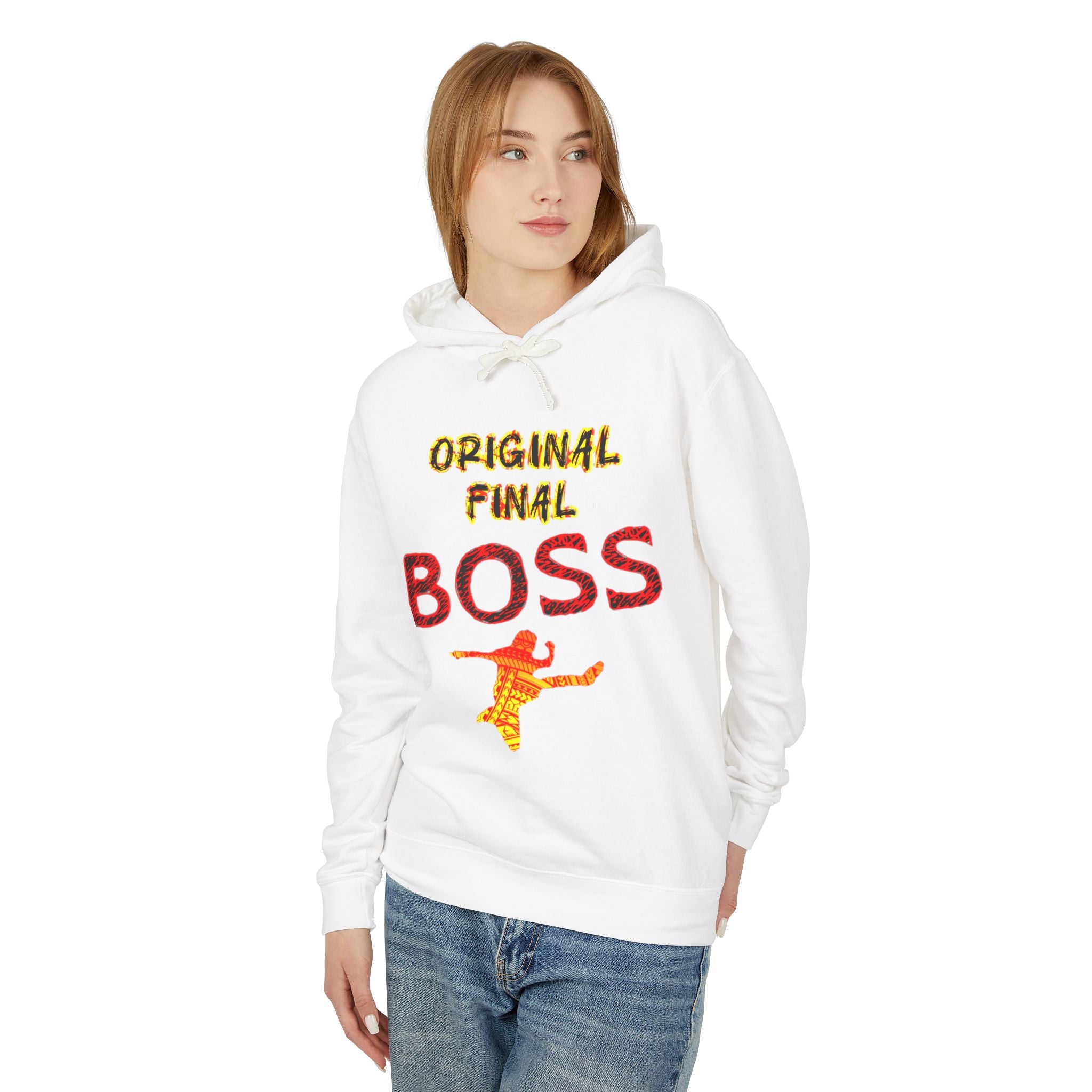 Original Final Boss Hoodie — Retro Orange Graphic Pullover