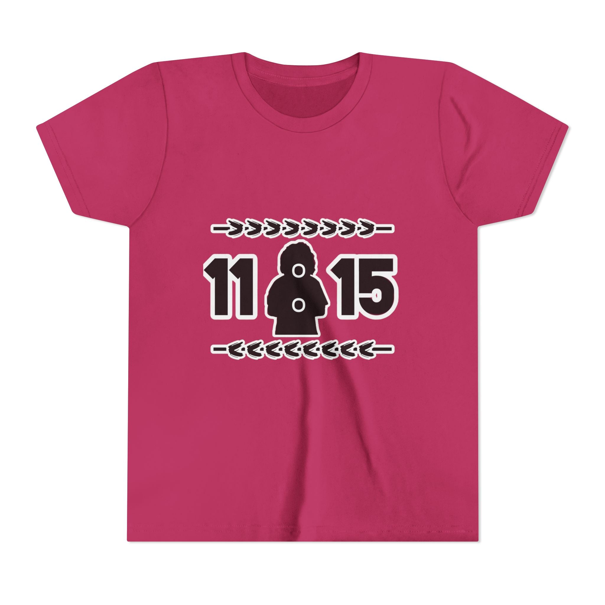 Youth Tee — '11:15' Black Silhouette Date Graphic Kids Shirt