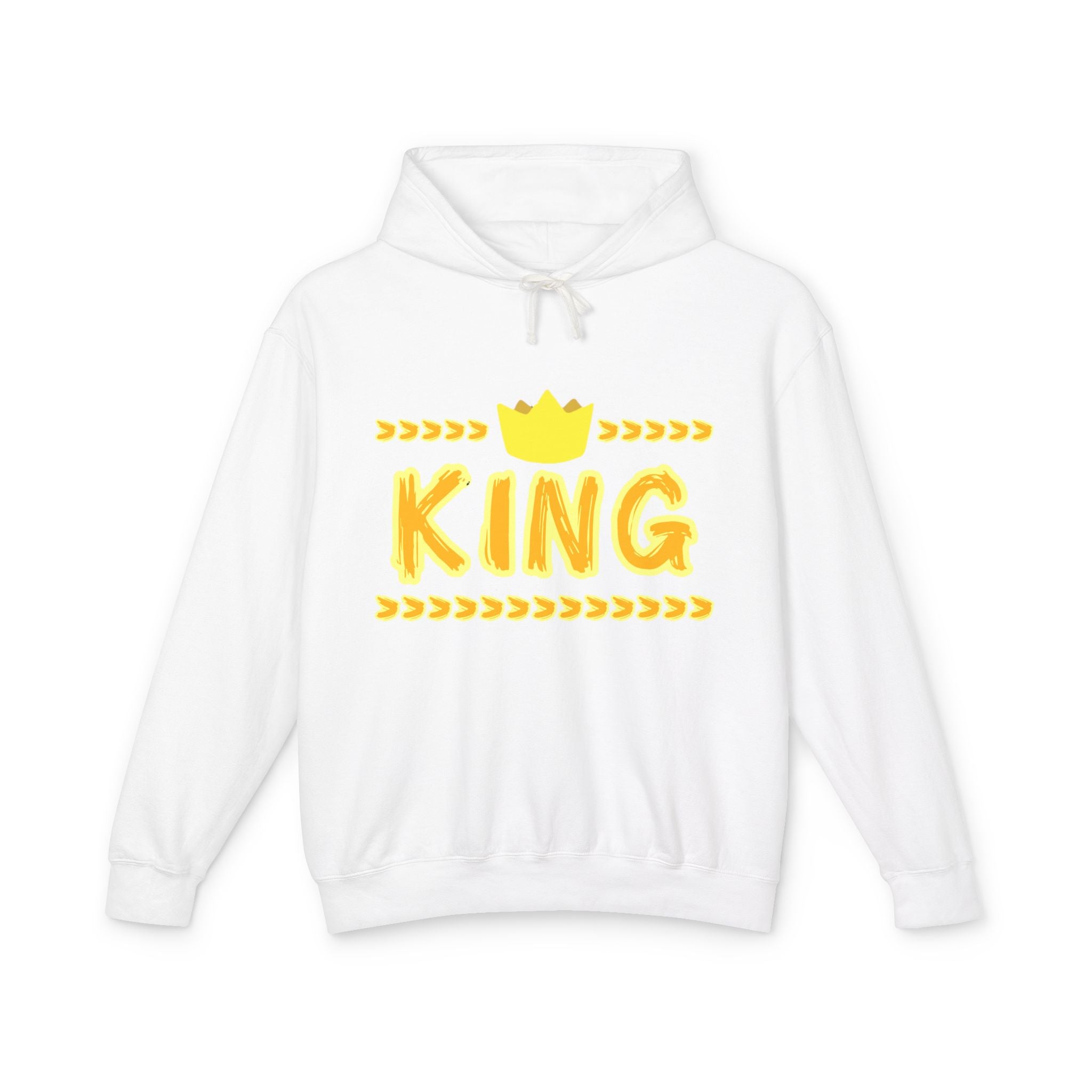King Graphic Hoodie — Yellow Crown Casual Pullover