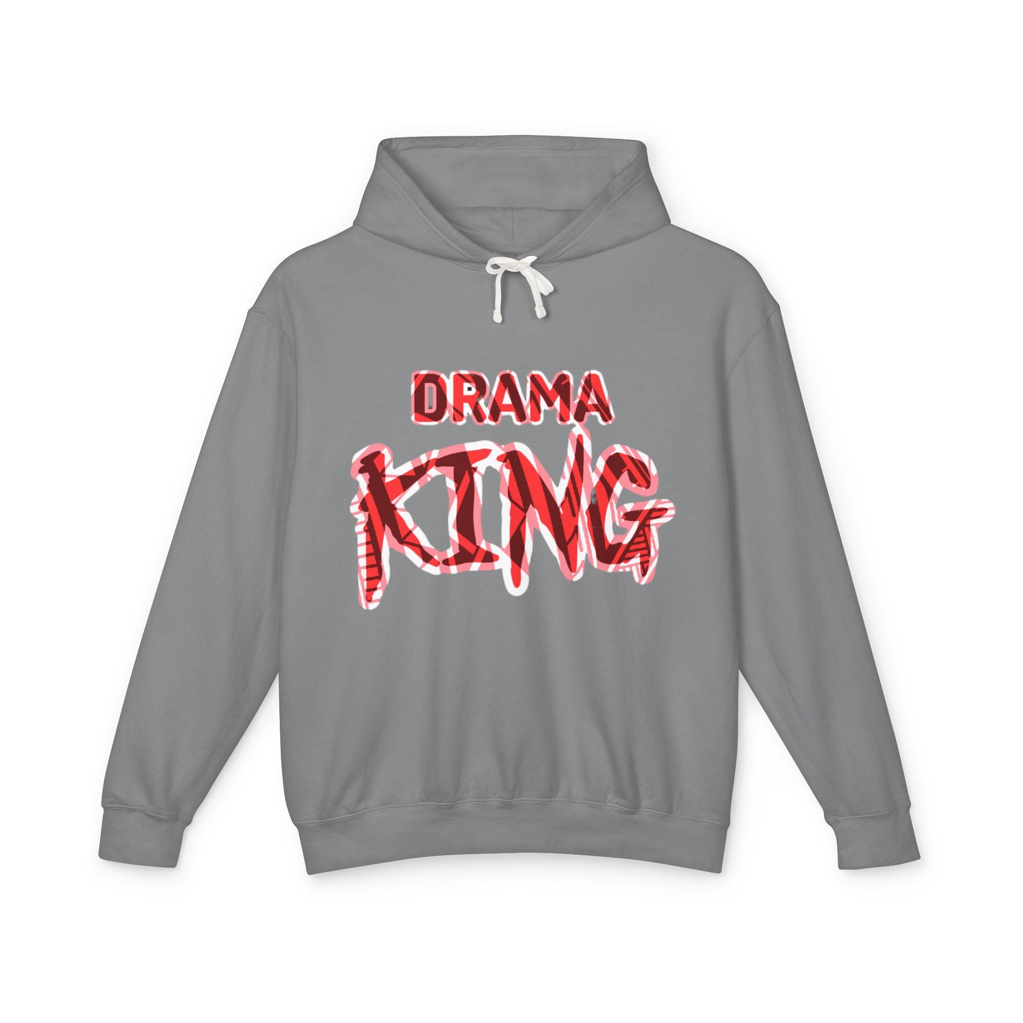 Drama King Hoodie — Graphic Red Brushstroke Pullover