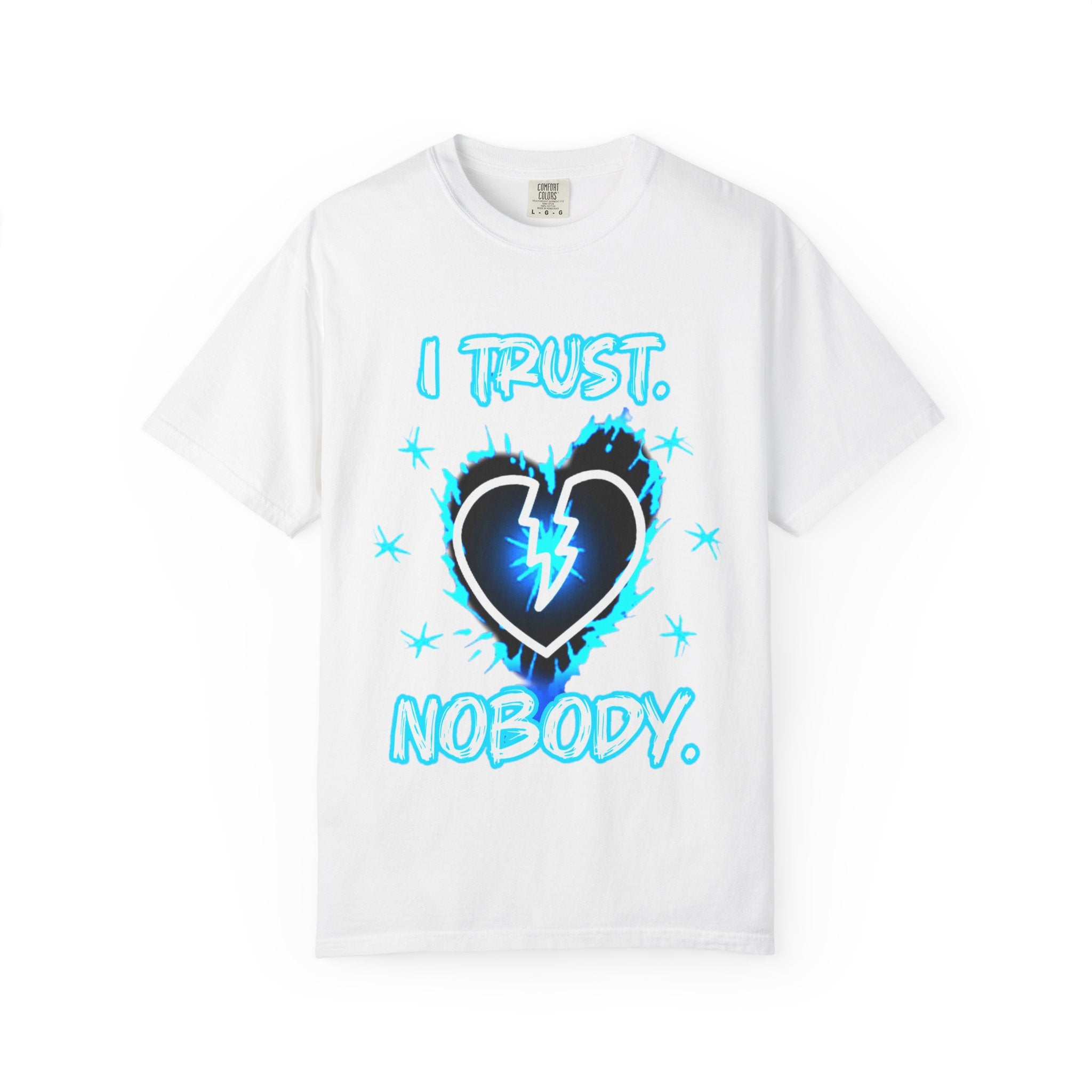 I Trust Nobody T-Shirt — Broken Heart Lightning Graphic Tee