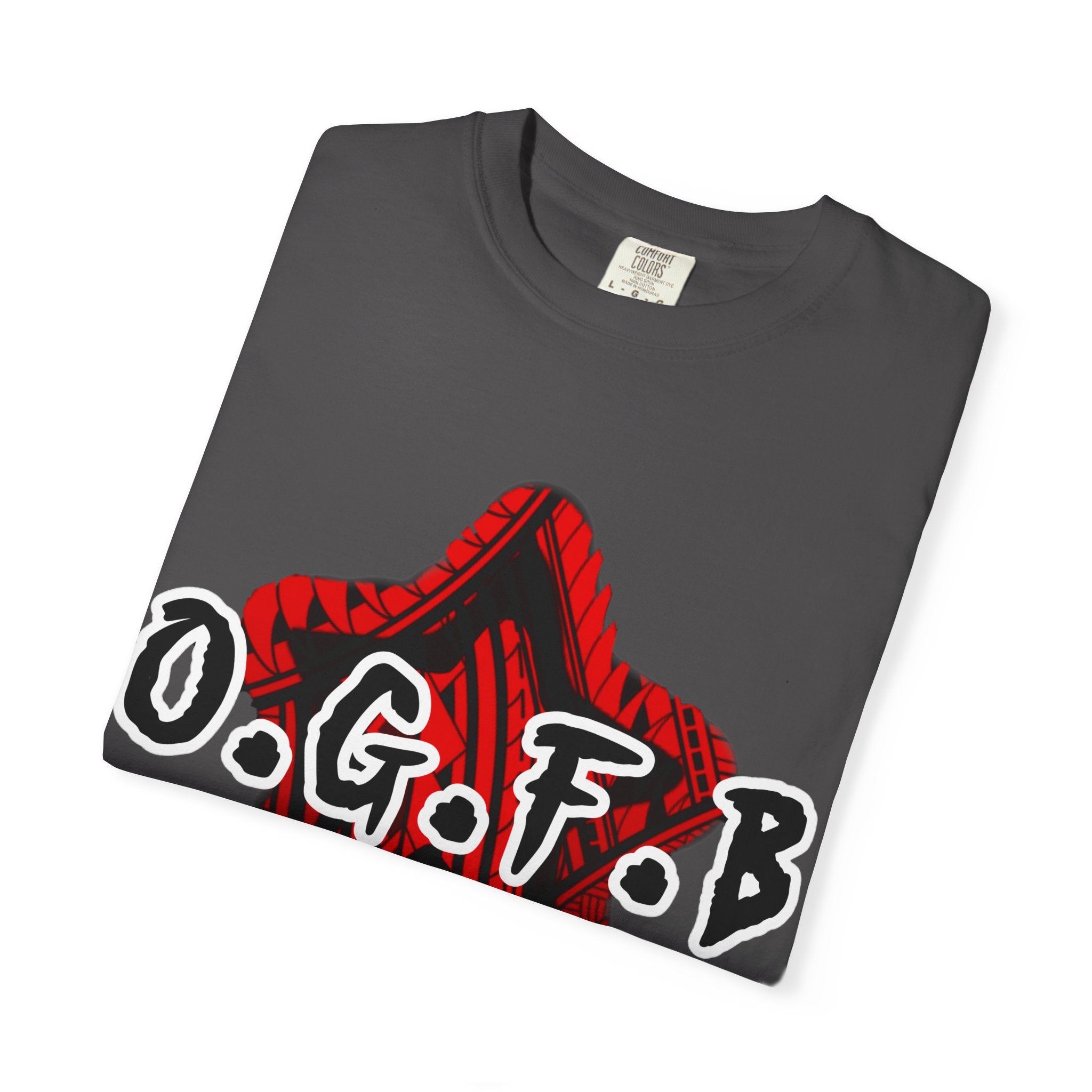 O.G.F.B - Halo Graphic - Red Streetwear Unisex Garment-Dyed T-shirt