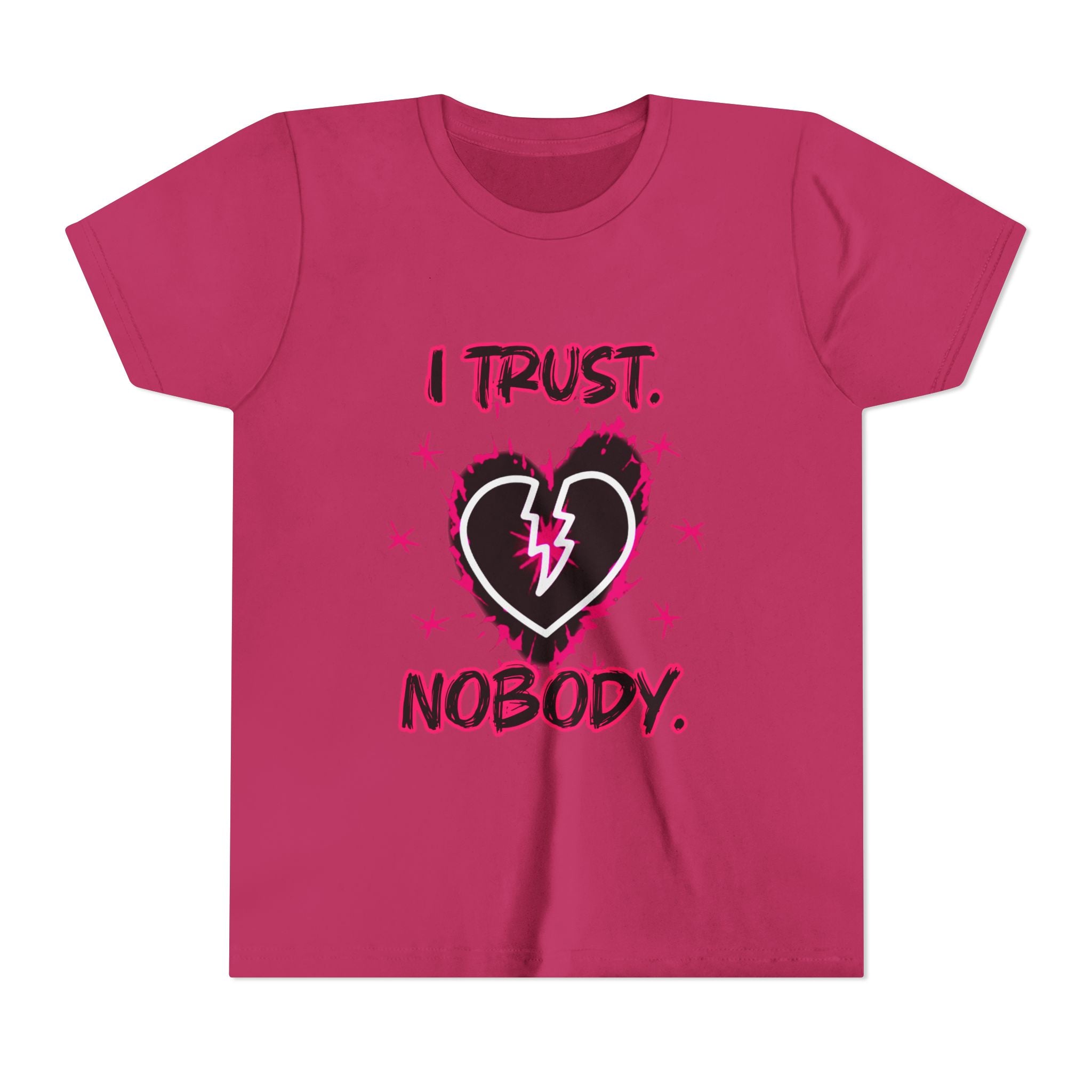 Youth Tee — “I Trust Nobody” Broken Heart Graphic Shirt