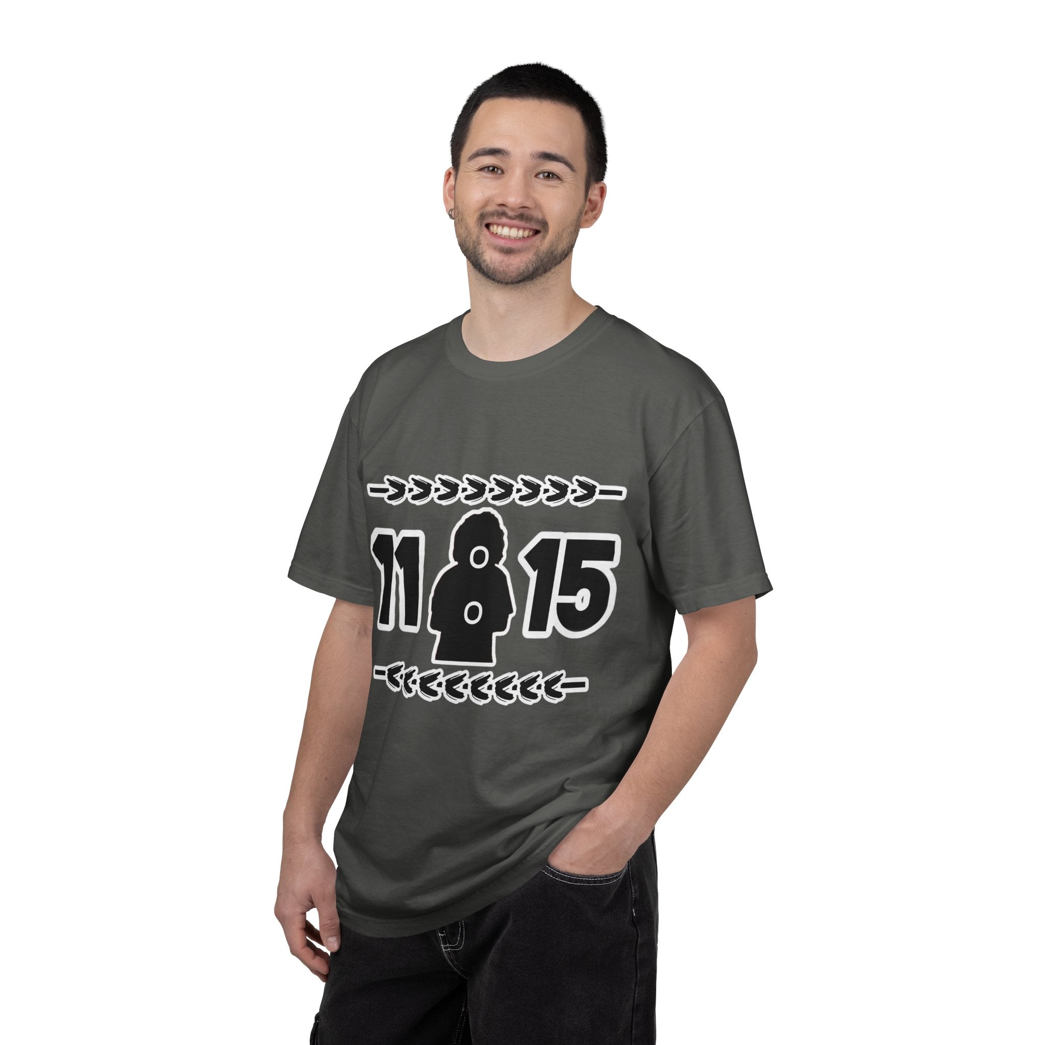 11:15 Hooded Figure Graphic T-Shirt — Minimalist Retro Streetwear