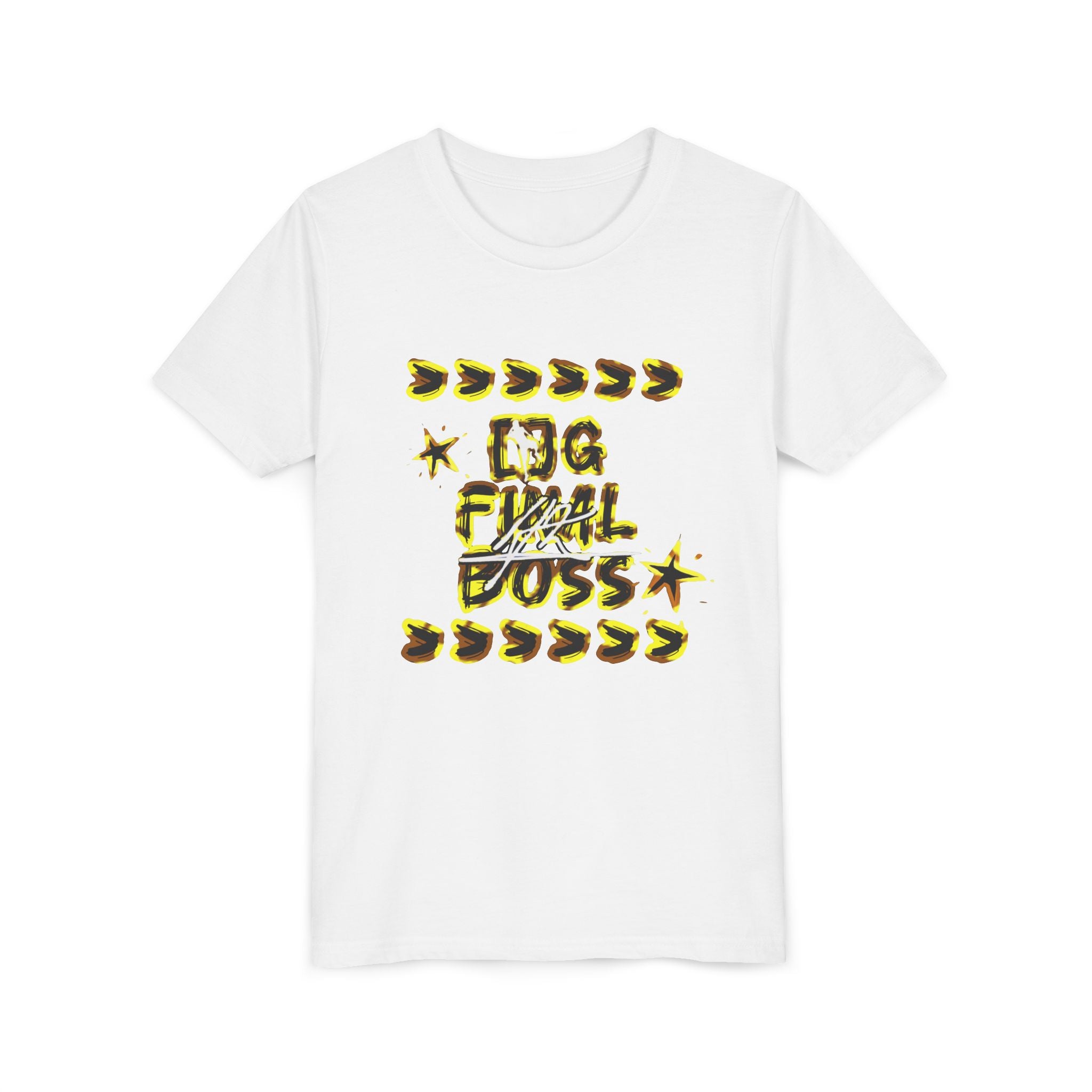 Youth Tee — "OG Final Boss" Graphic Shirt with Gold Star Nameback