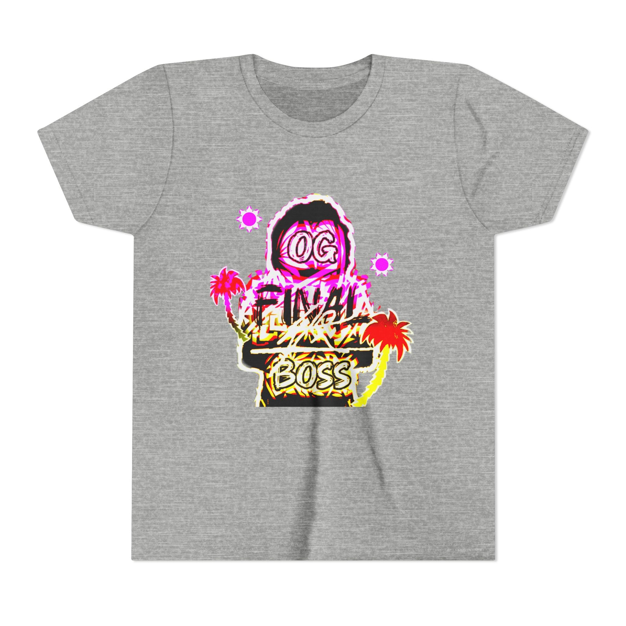 OG Final Boss Youth Tee — Neon Palm Tree / Summer Edition Graphic Kids T-Shirt