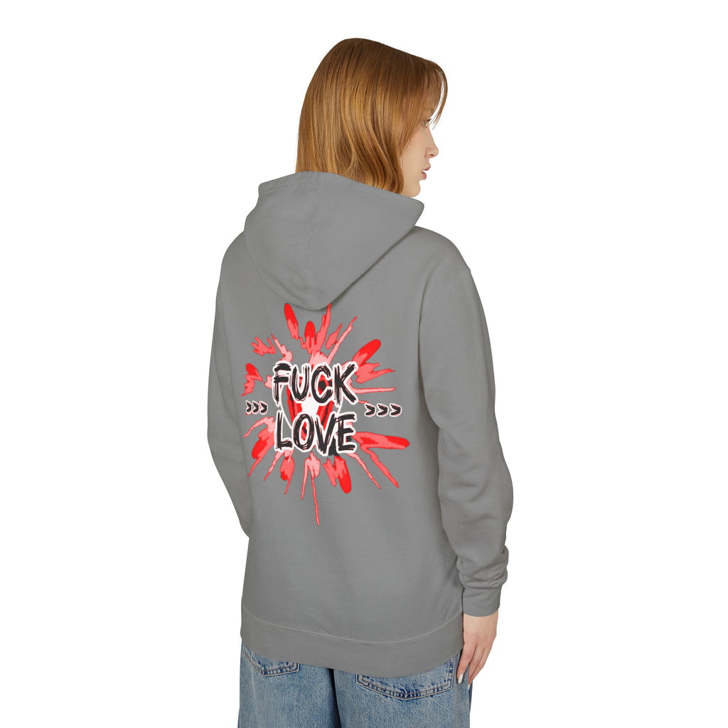 Fuck Love Hoodie — Edgy Anti-Valentine Graphic Hooded Sweatshirt