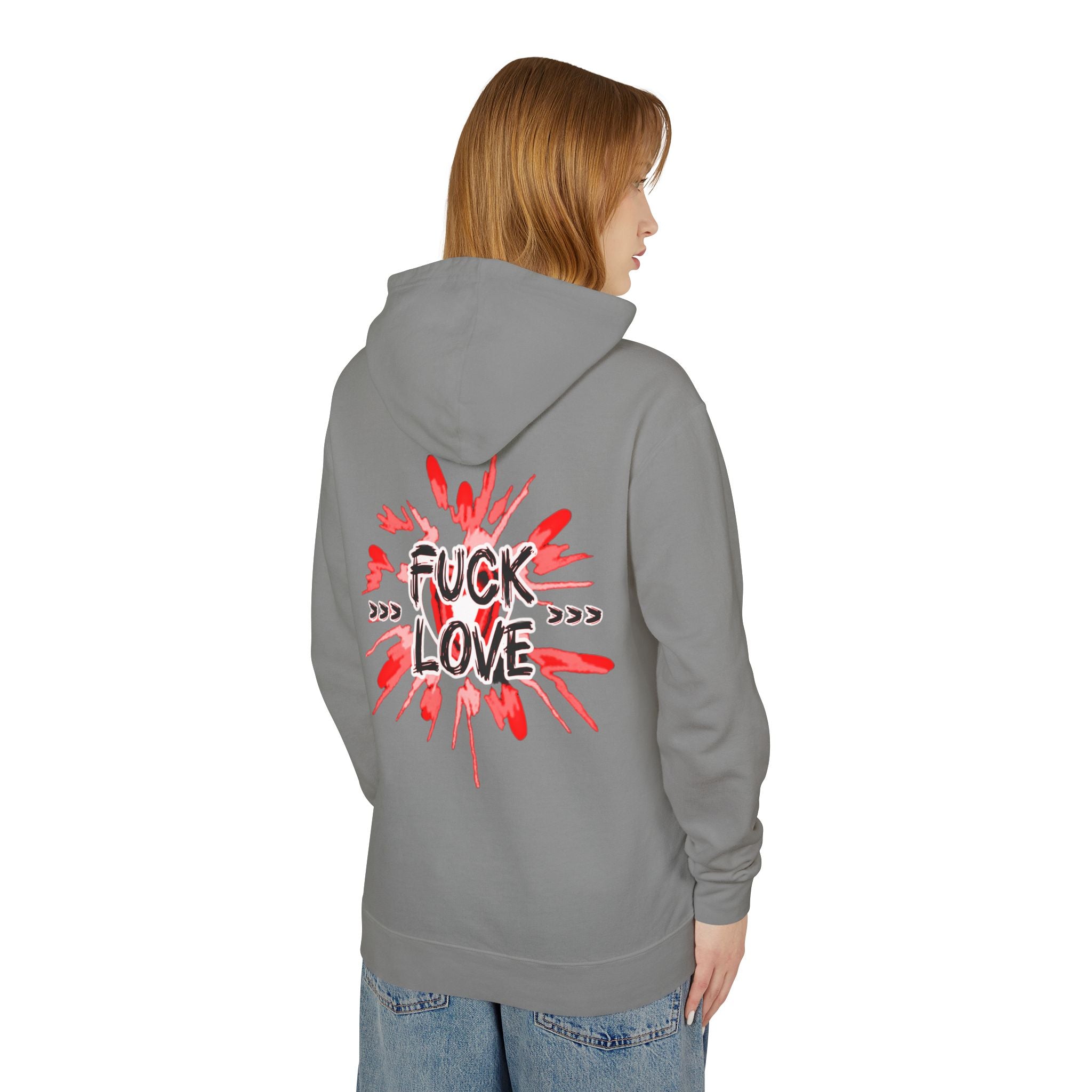 Fuck Love Hoodie — Edgy Anti-Valentine Graphic Hooded Sweatshirt