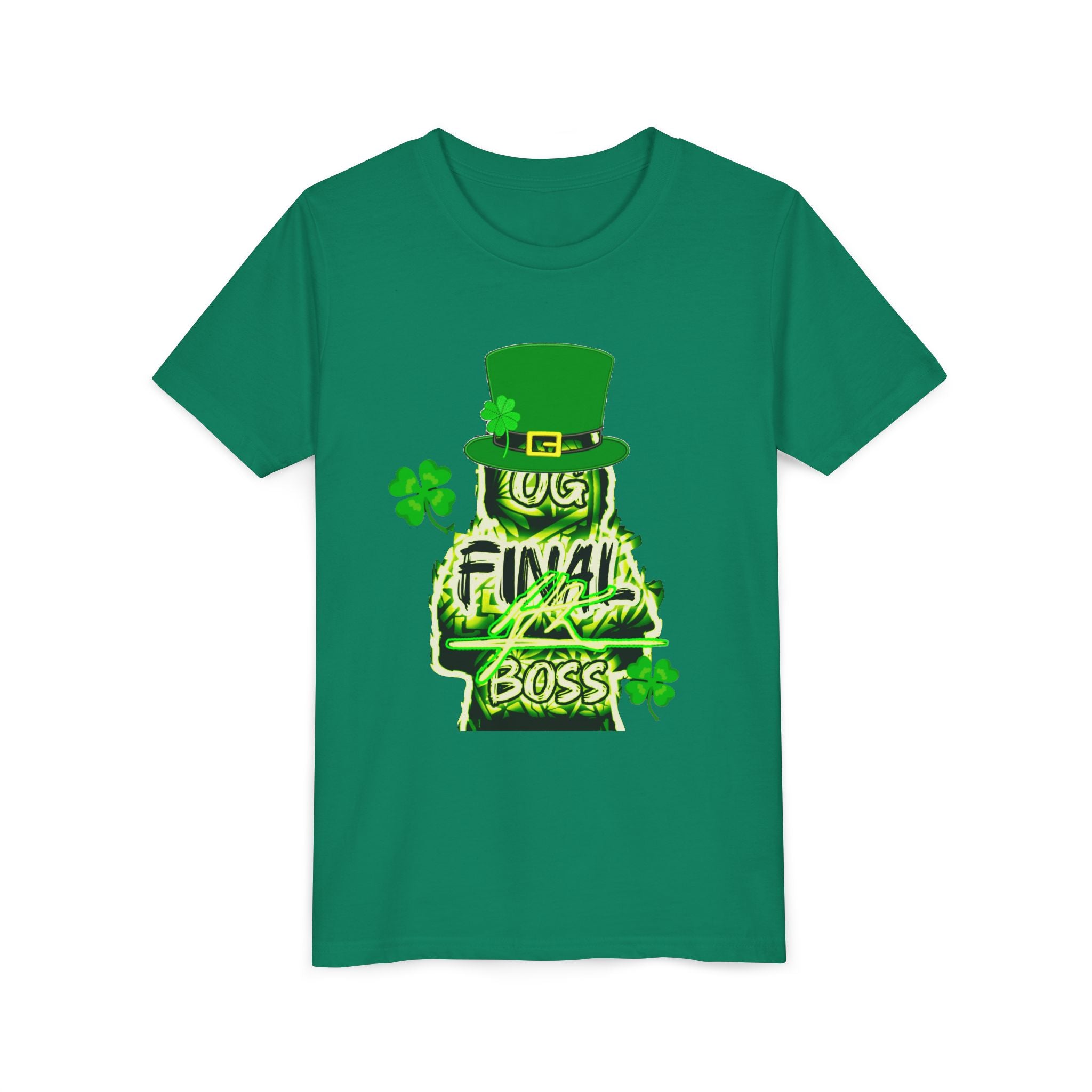 Youth Tee — "OG Final Boss" St. Patrick's Day Leprechaun Graphic