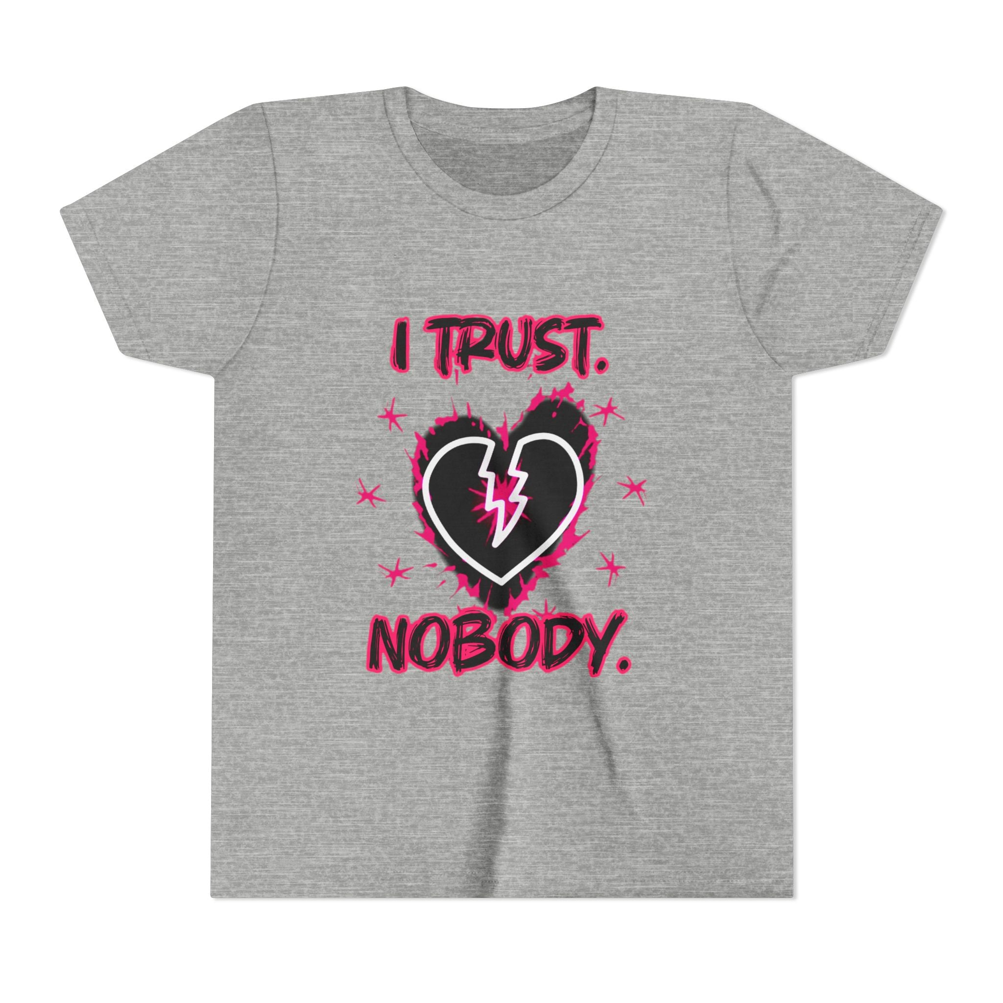 Youth Tee — “I Trust Nobody” Broken Heart Graphic Shirt
