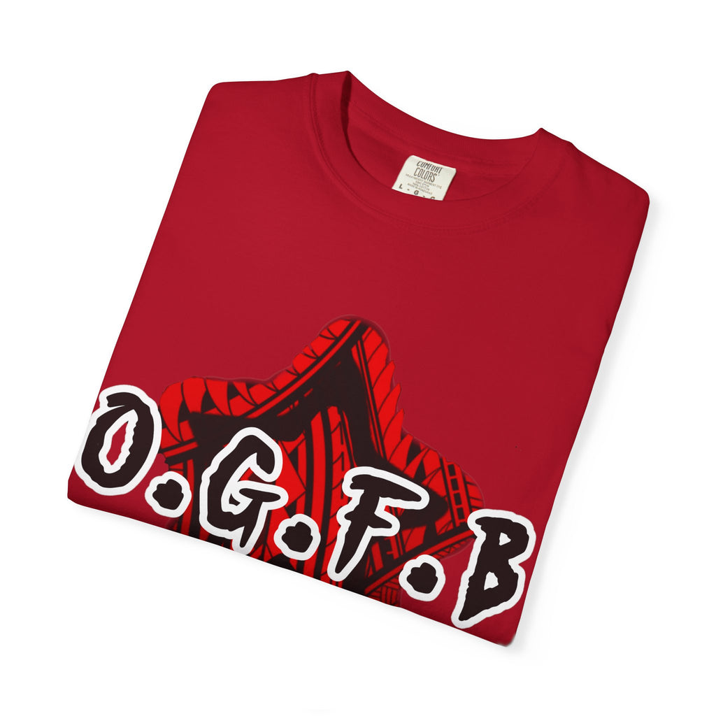 O.G.F.B - Halo Graphic - Red Streetwear Unisex Garment-Dyed T-shirt
