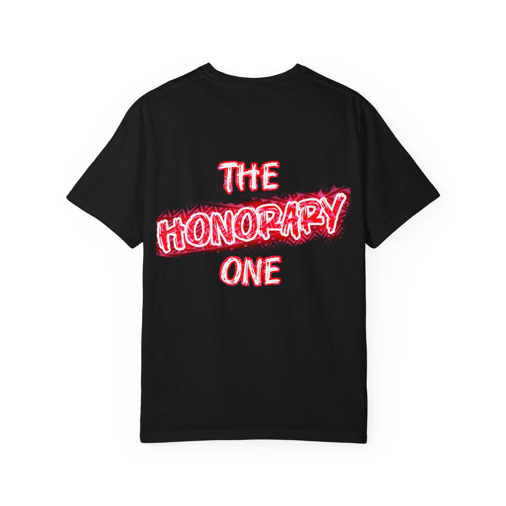 The Honorary One T-Shirt — Neon Red Graphic Tee