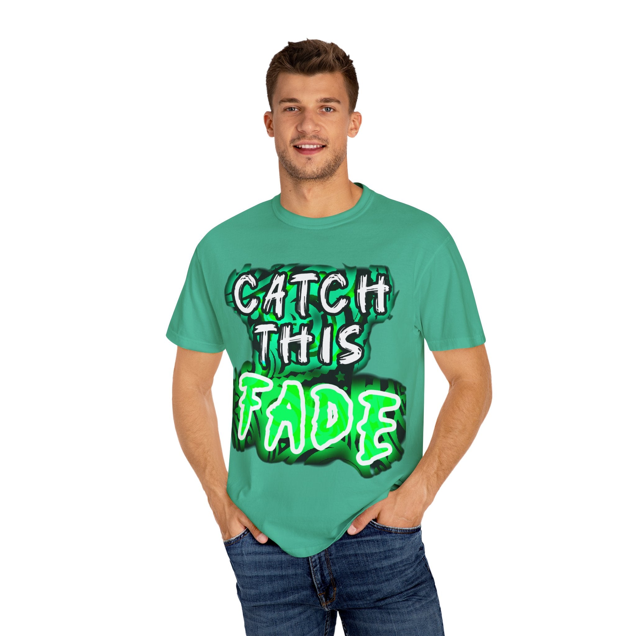 Catch This Fade Unisex Garment-Dyed T-Shirt, Trendy Graphic Tee, Casual Wear, Gift for Friends, Streetwear Style, Unique Fashion Statement