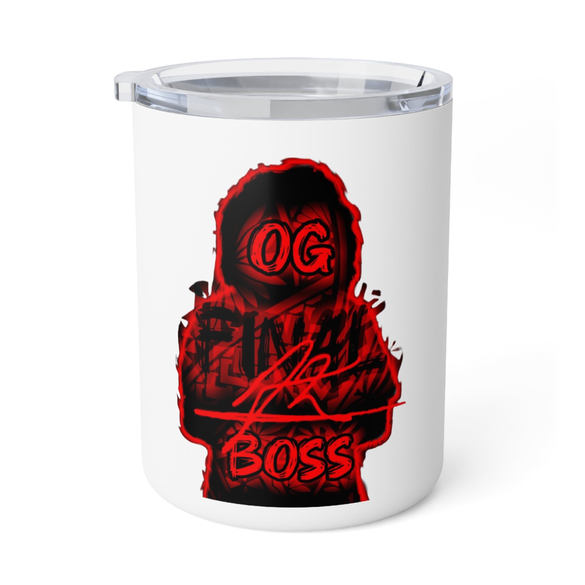 OG Final Boss Insulated Coffee Mug — 10oz Red Hoodie Graphic Travel Mug