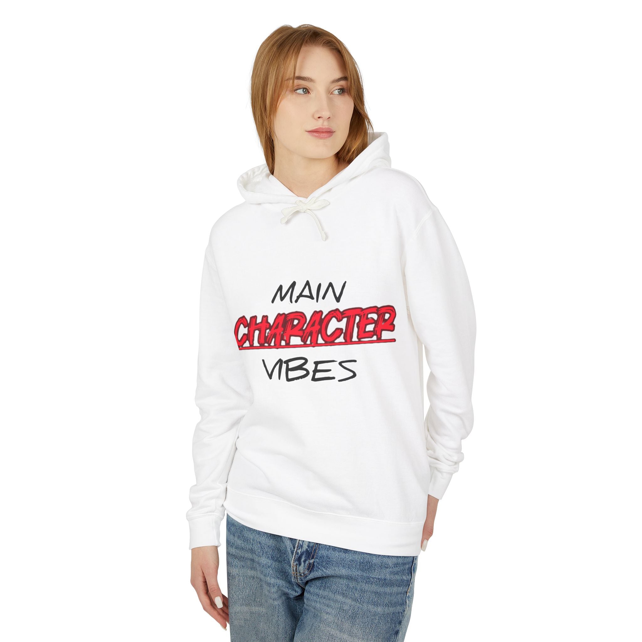 Main Character Vibes Hoodie — "Main Character Vibes" Graphic Hooded Sweatshirt