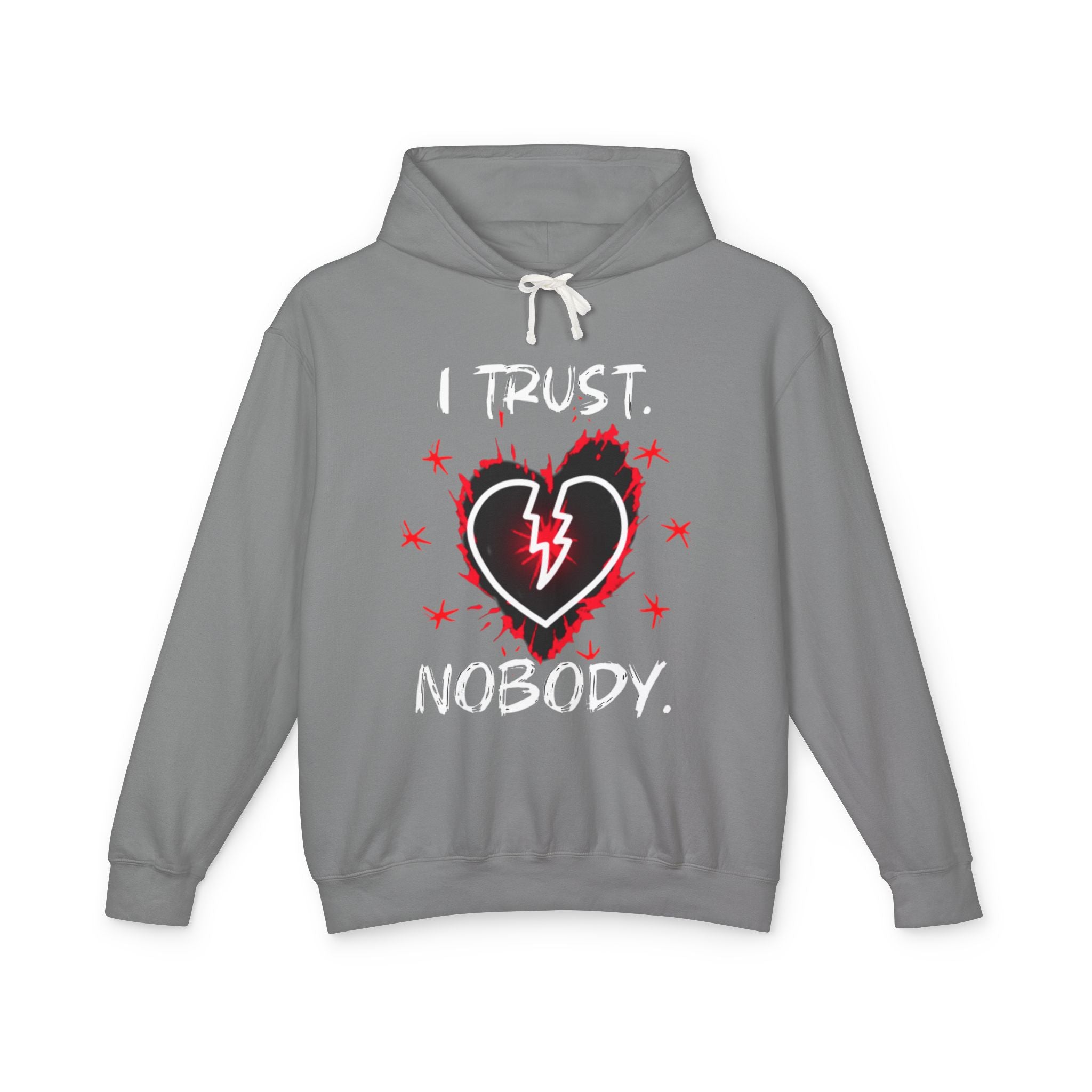 Unisex Lightweight Hooded - Broken Heart Graphic - Sweatshirt