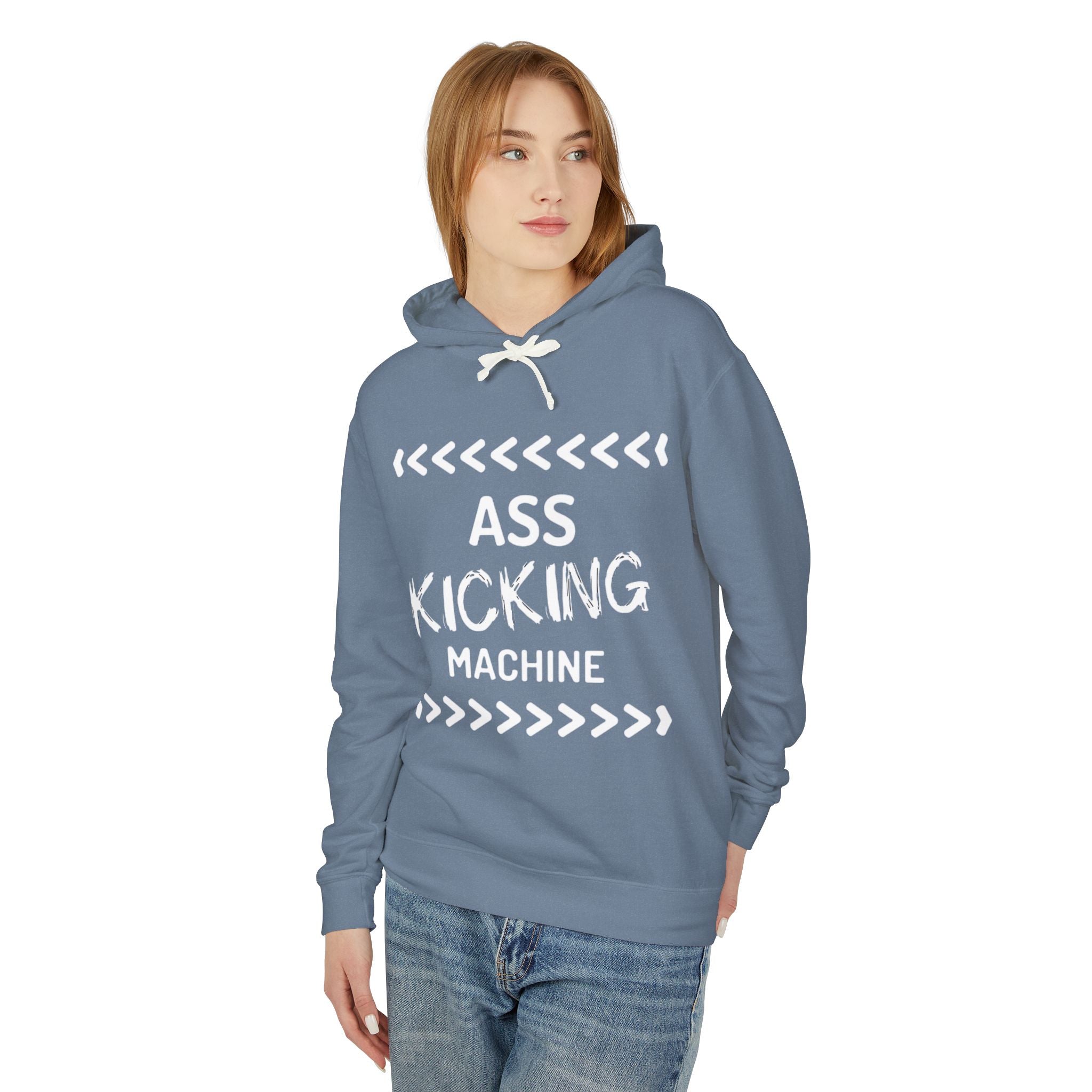 Hoodie — "Ass Kicking Machine" Lightweight Casual Pullover