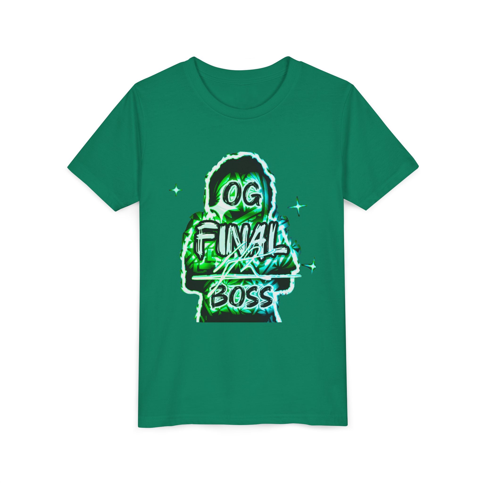 Youth Tee — "OG Final Boss" - Emerald - Graphic Shirt