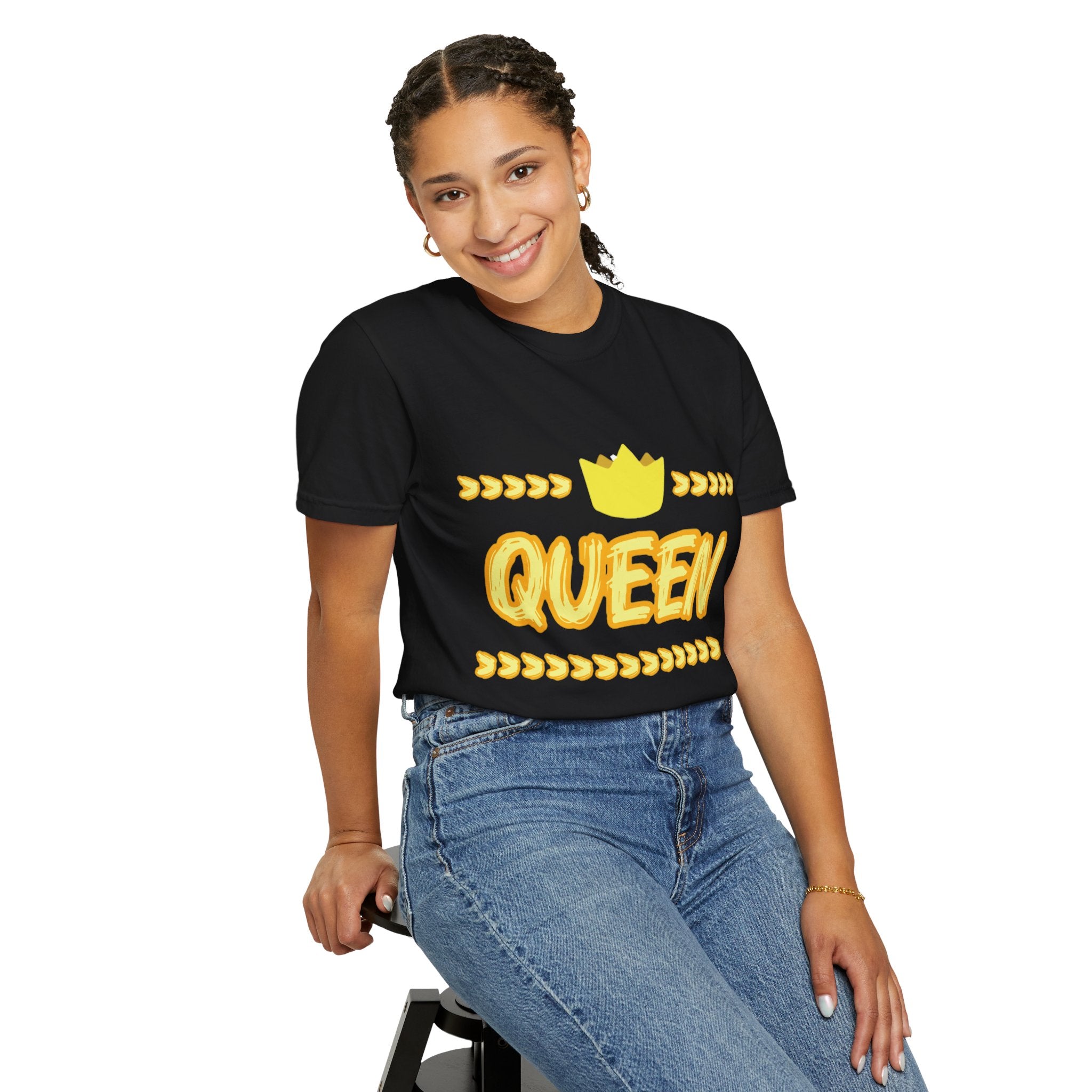 Queen Graphic T-Shirt — Yellow Crown Casual Tee