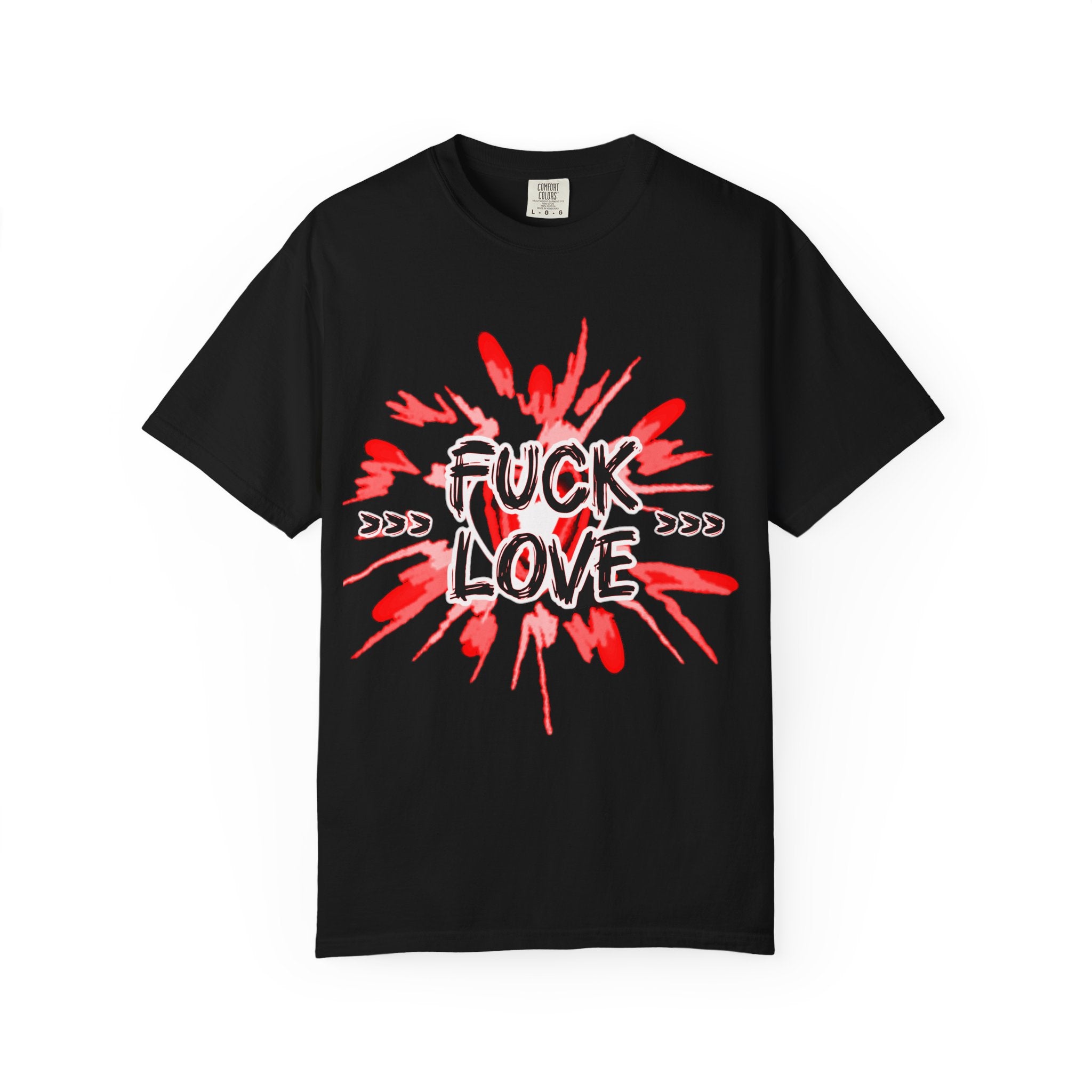 Graphic T-Shirt — "F Love" Bold Red Explosion Tee