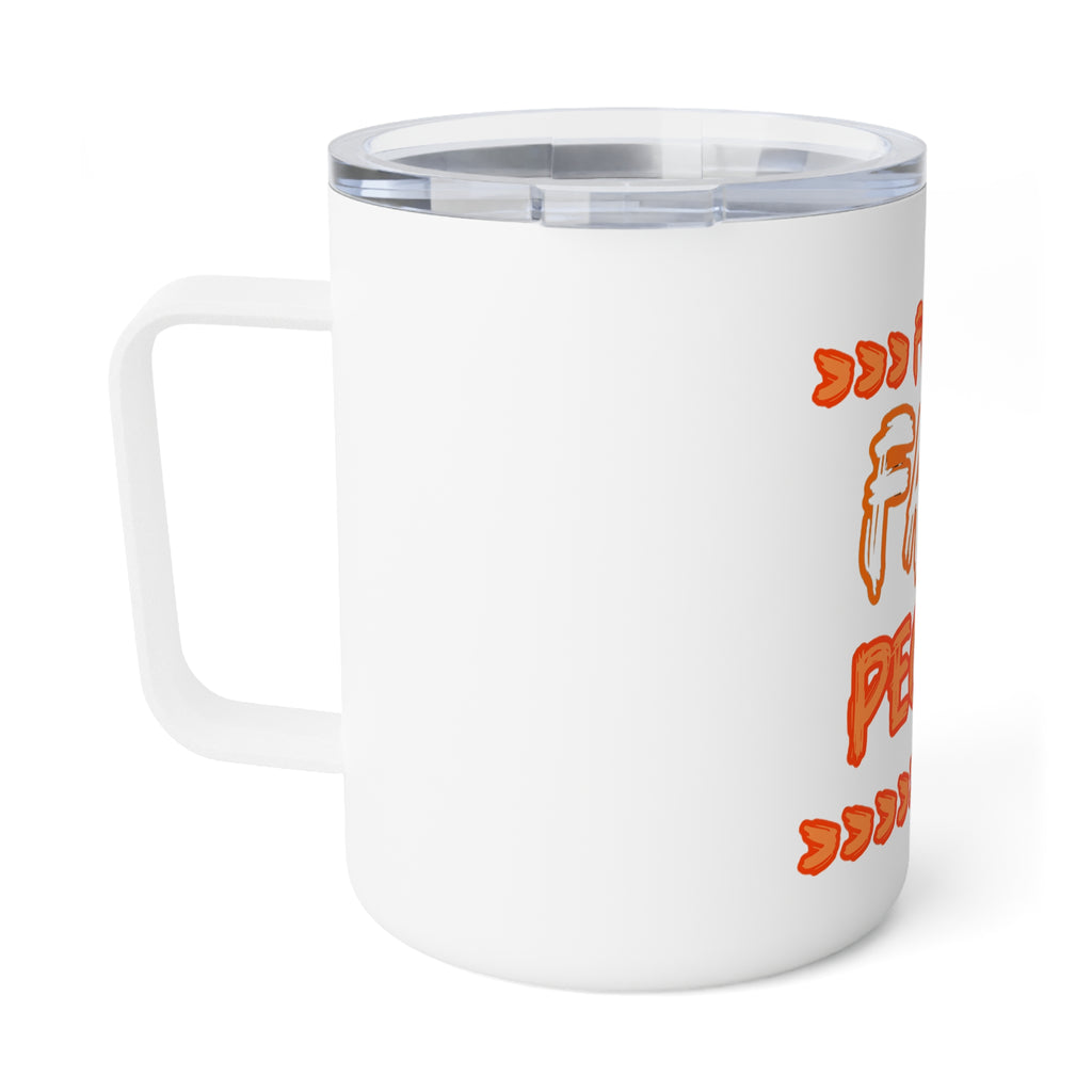 Insulated Coffee Mug - "F**k Fake People" Bold Orange Travel Tumbler