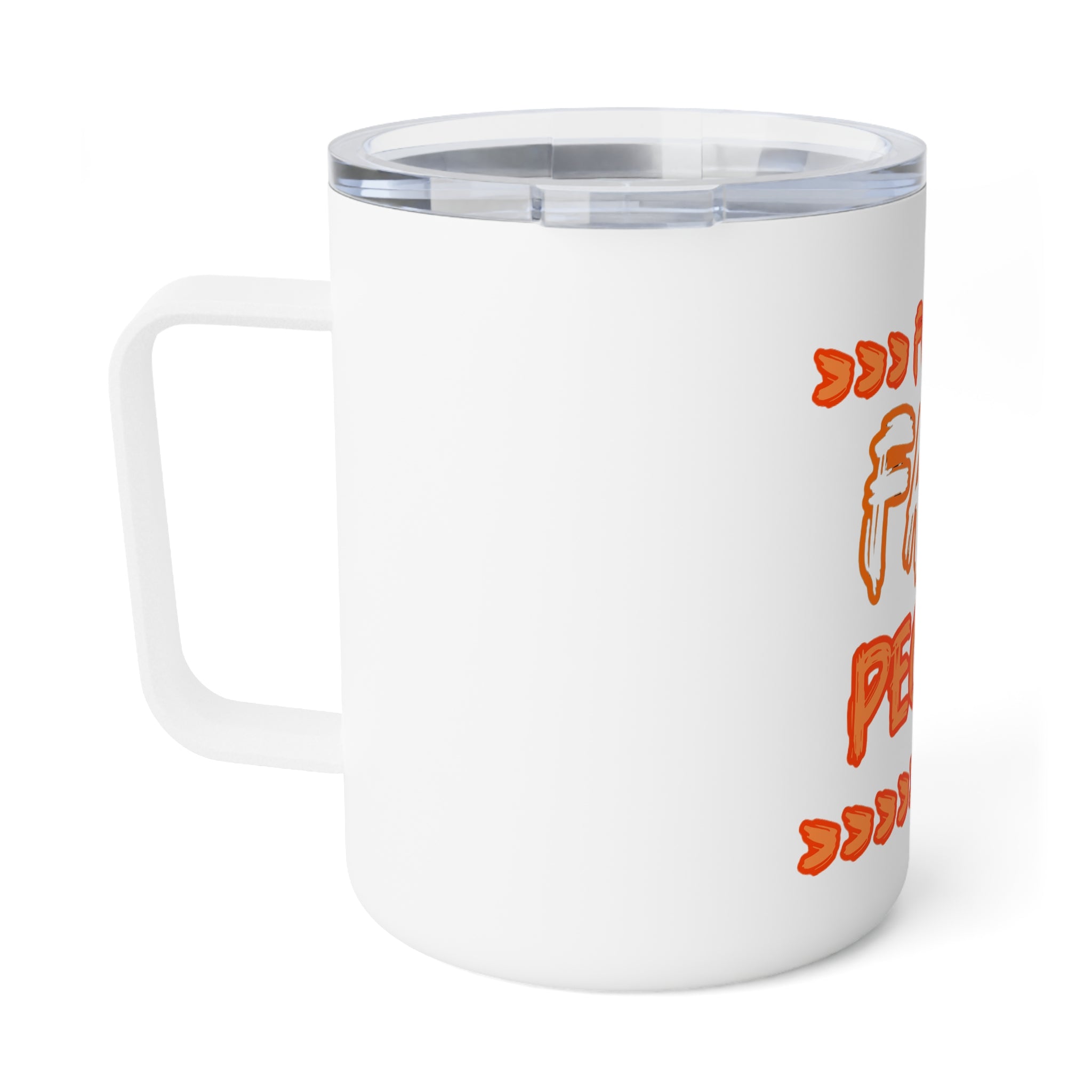 Insulated Coffee Mug - "F**k Fake People" Bold Orange Travel Tumbler