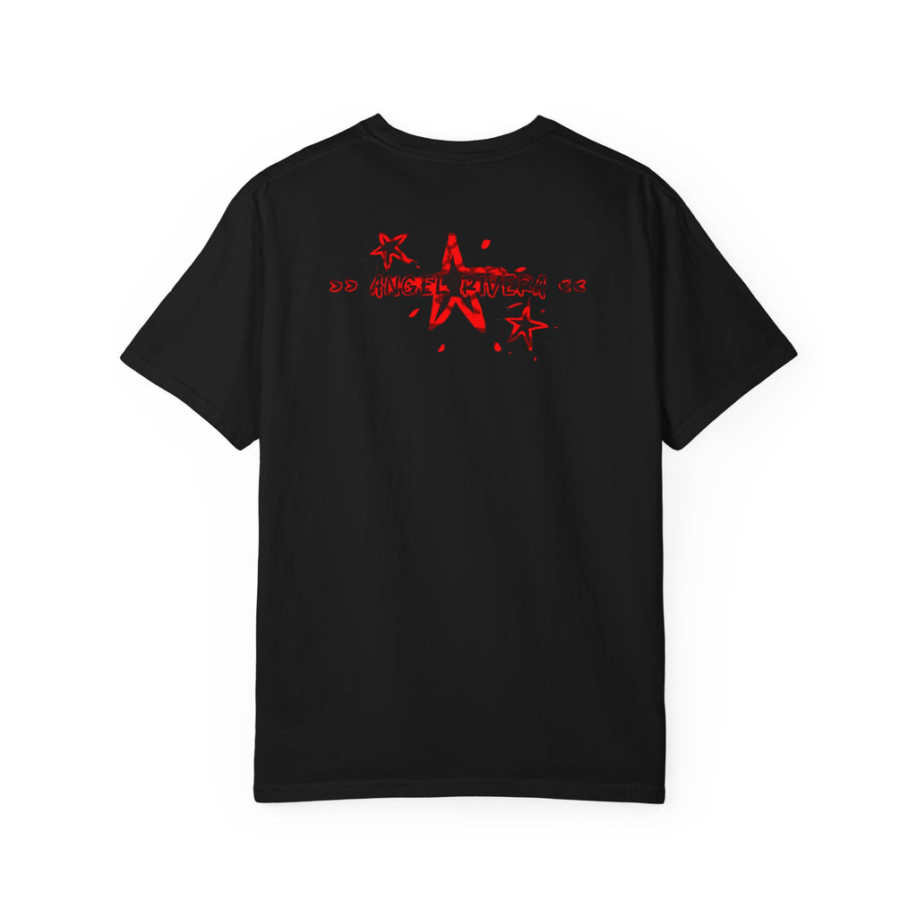 Locked In Graphic T-Shirt — "LOCKED IN" Bold Text with Silhouette & Red Star Back Design