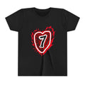Youth Tee — Red Grunge Heart "7" Graphic
